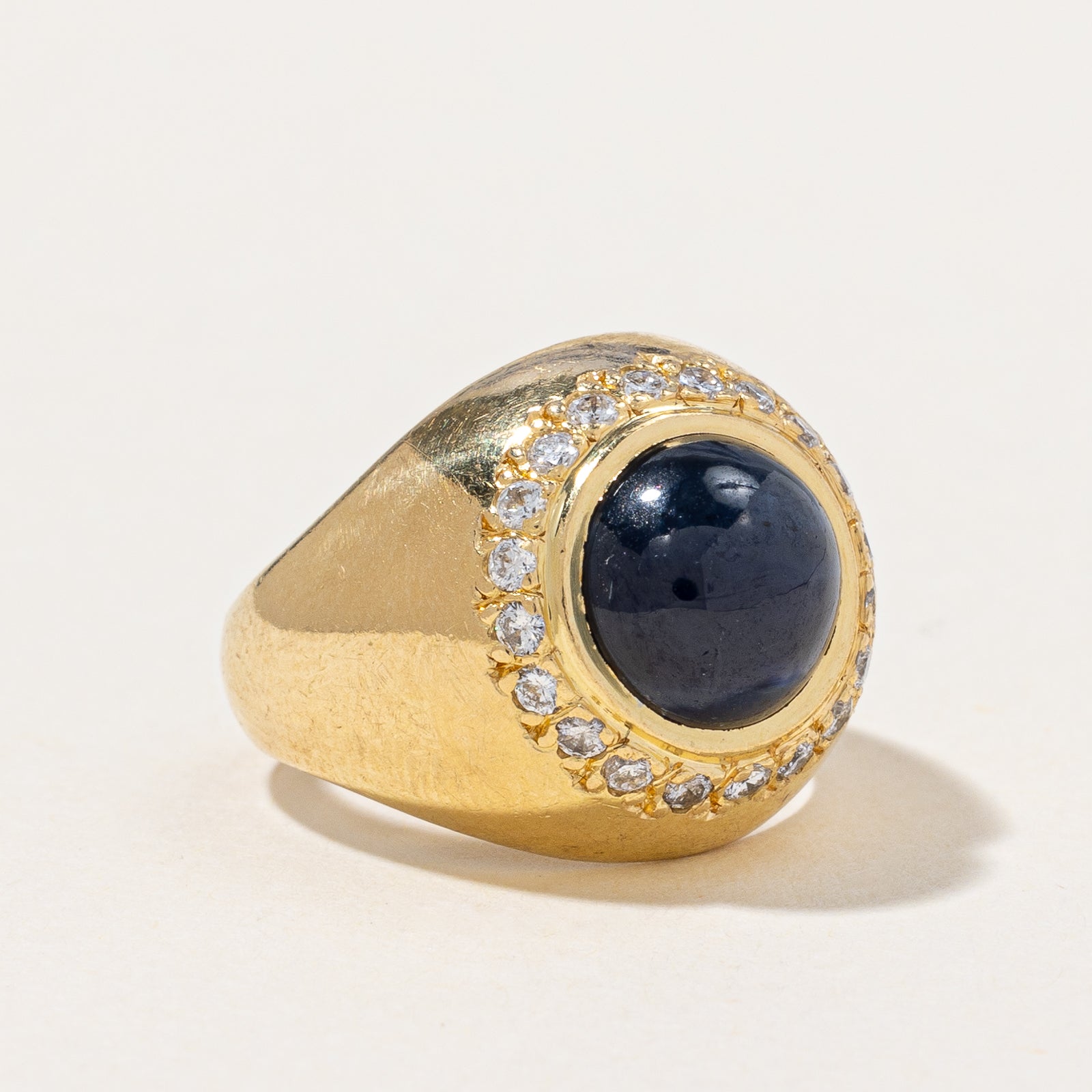 Sapphire & Diamond Halo Ring | 3.20ct, 0.20ctw | SZ 2.5 |