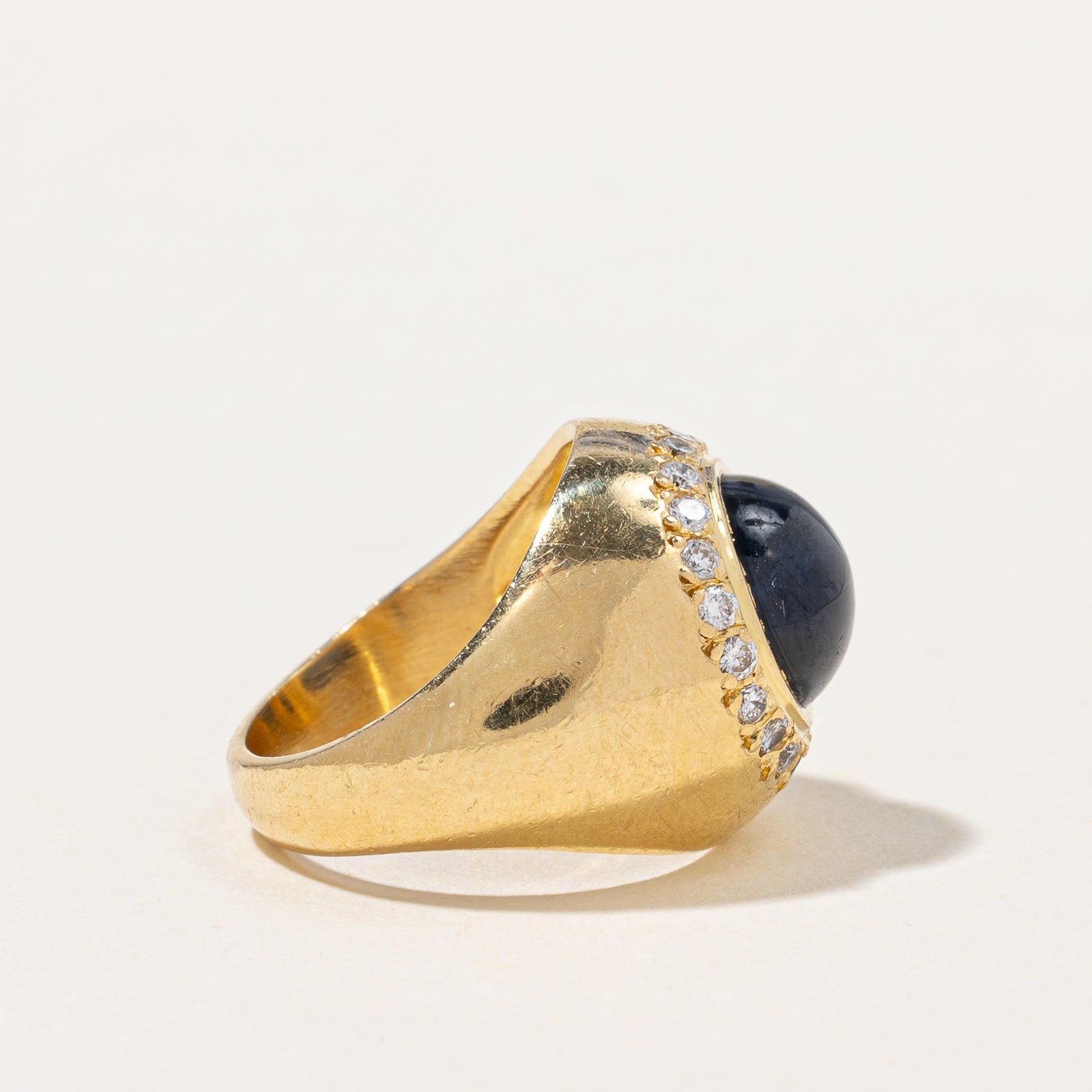 Sapphire & Diamond Halo Ring | 3.20ct, 0.20ctw | SZ 2.5 |