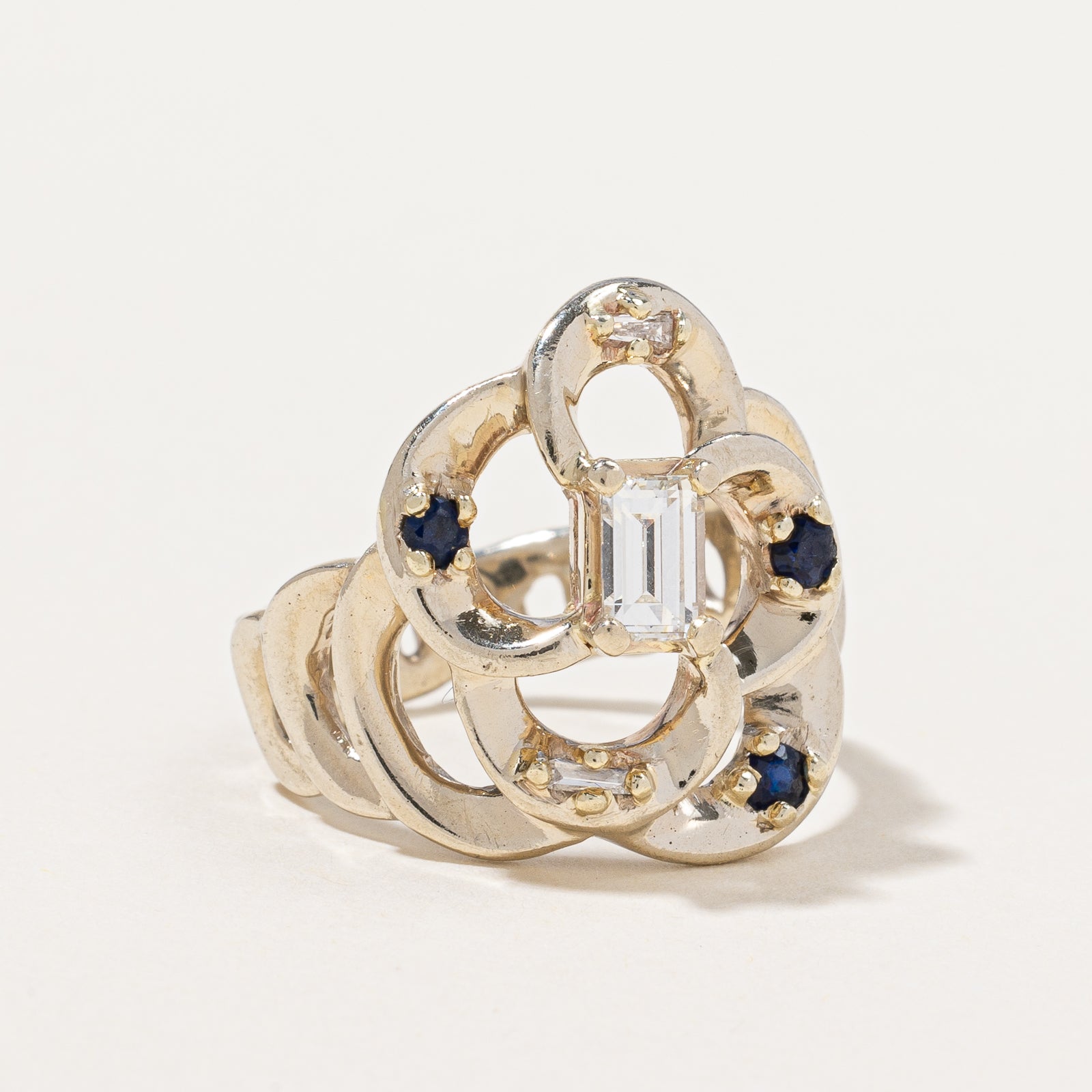 Diamond & Sapphire Freeform Ring | 0.58ctw, 0.18ctw | SZ 7.25 |