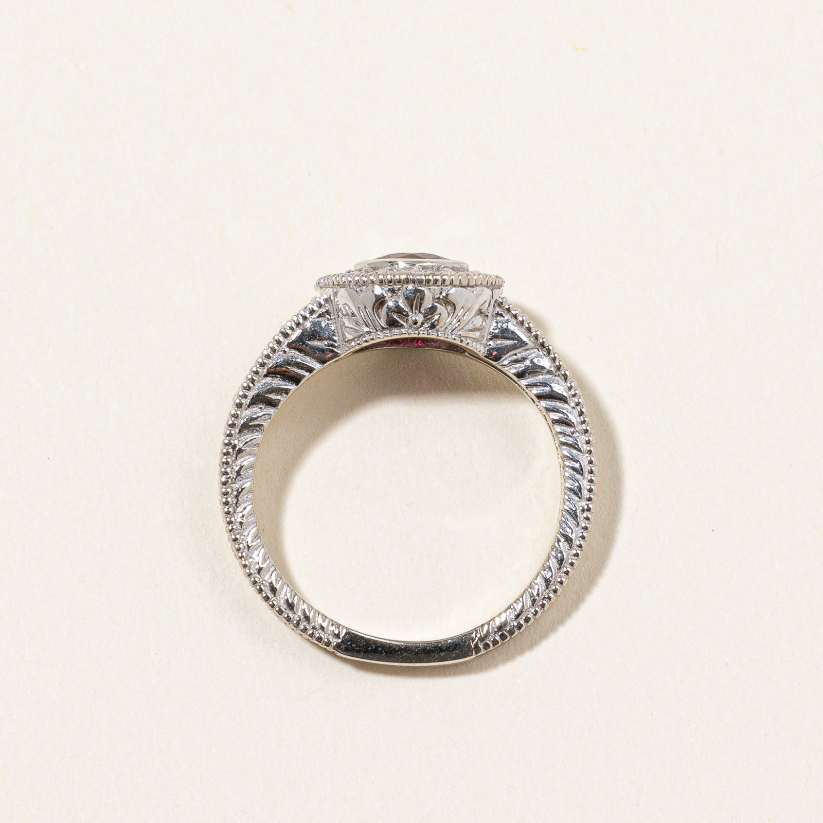 Ruby & Diamond Halo Ring | 0.50ct, 0.40ctw | SZ 5 |