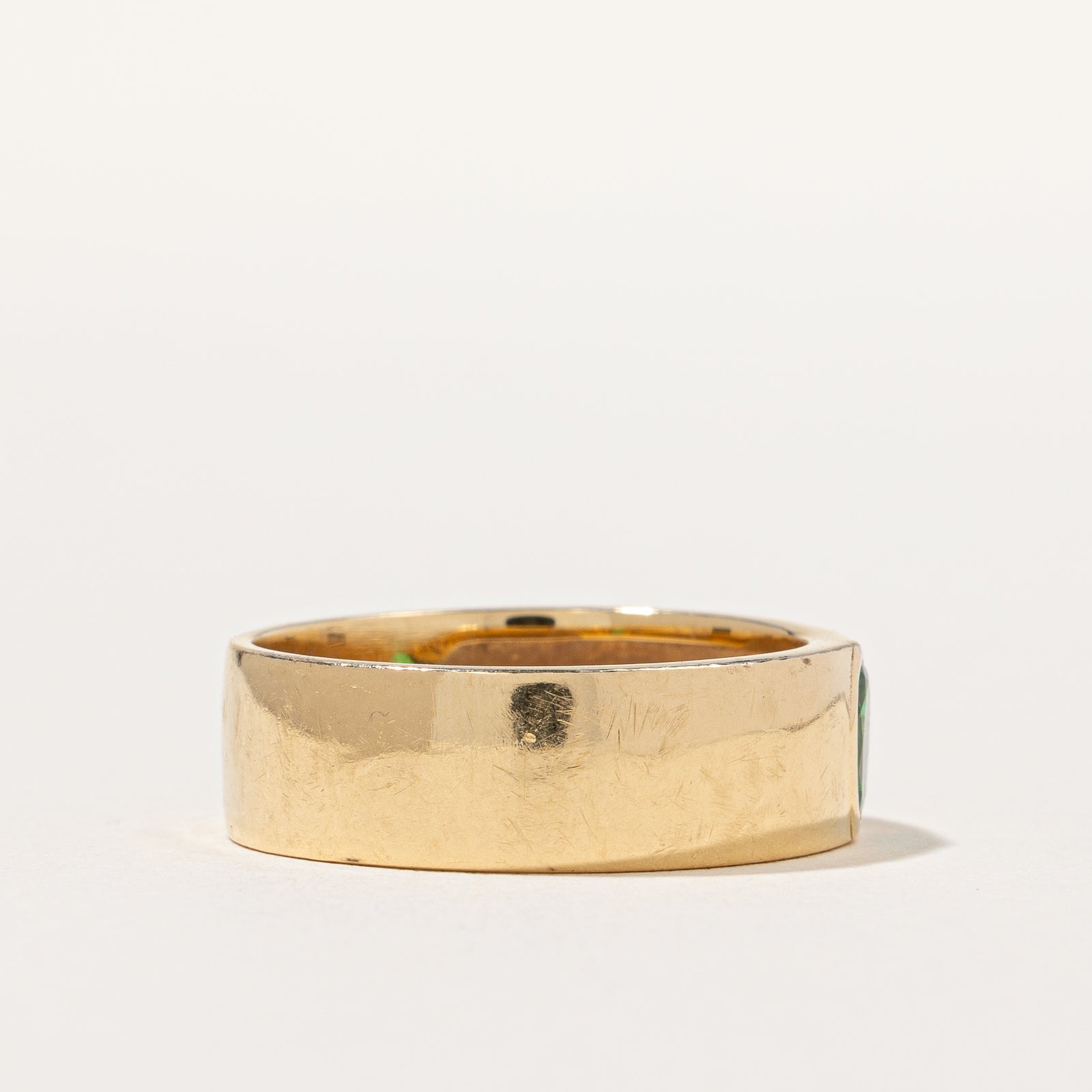 Bezel Set Synthetic Emerald Ring | 0.28ct | SZ 8.5 |