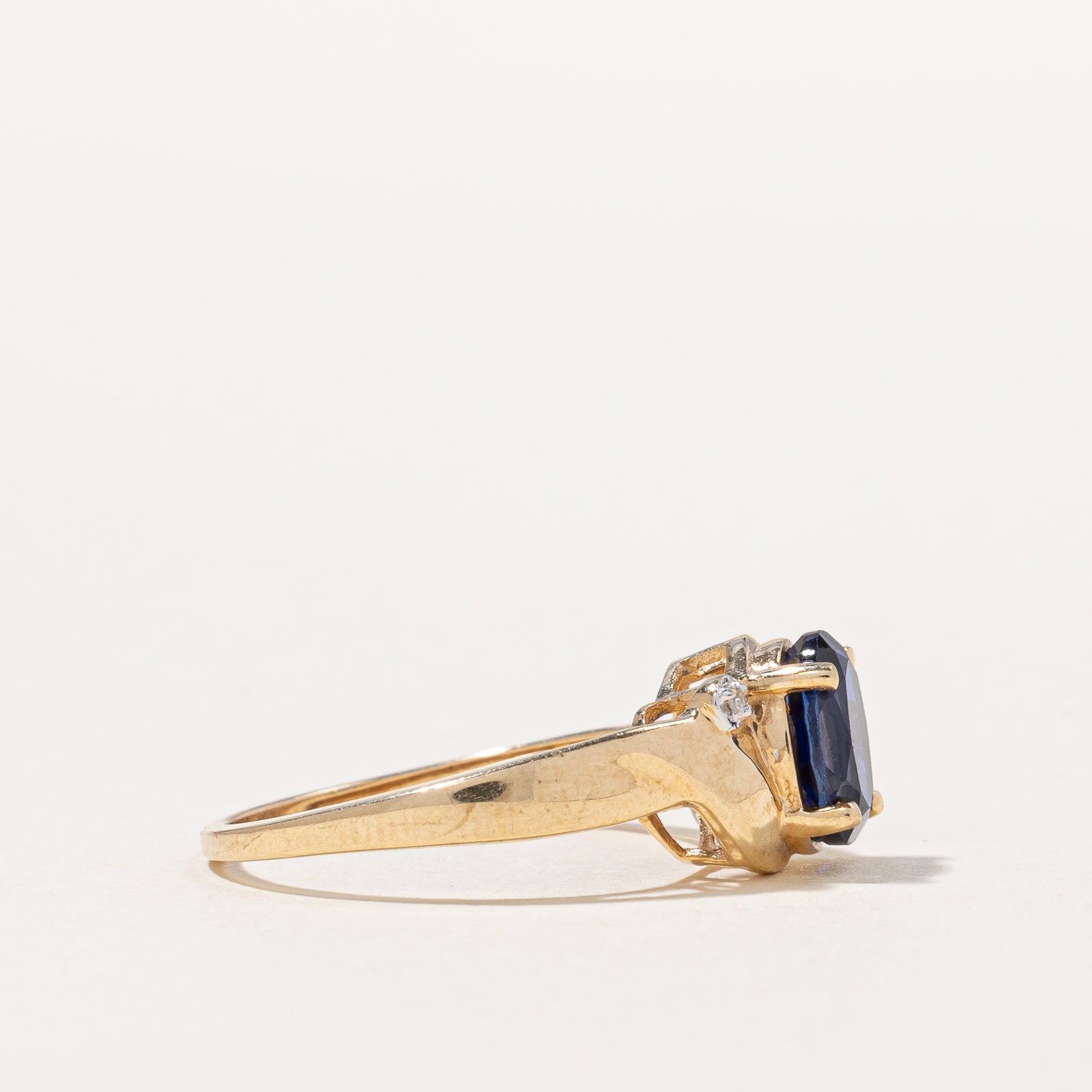 Synthetic Sapphire & Natural Diamond Ring | 1.50ct, 0.01ctw | SZ 6.75 |