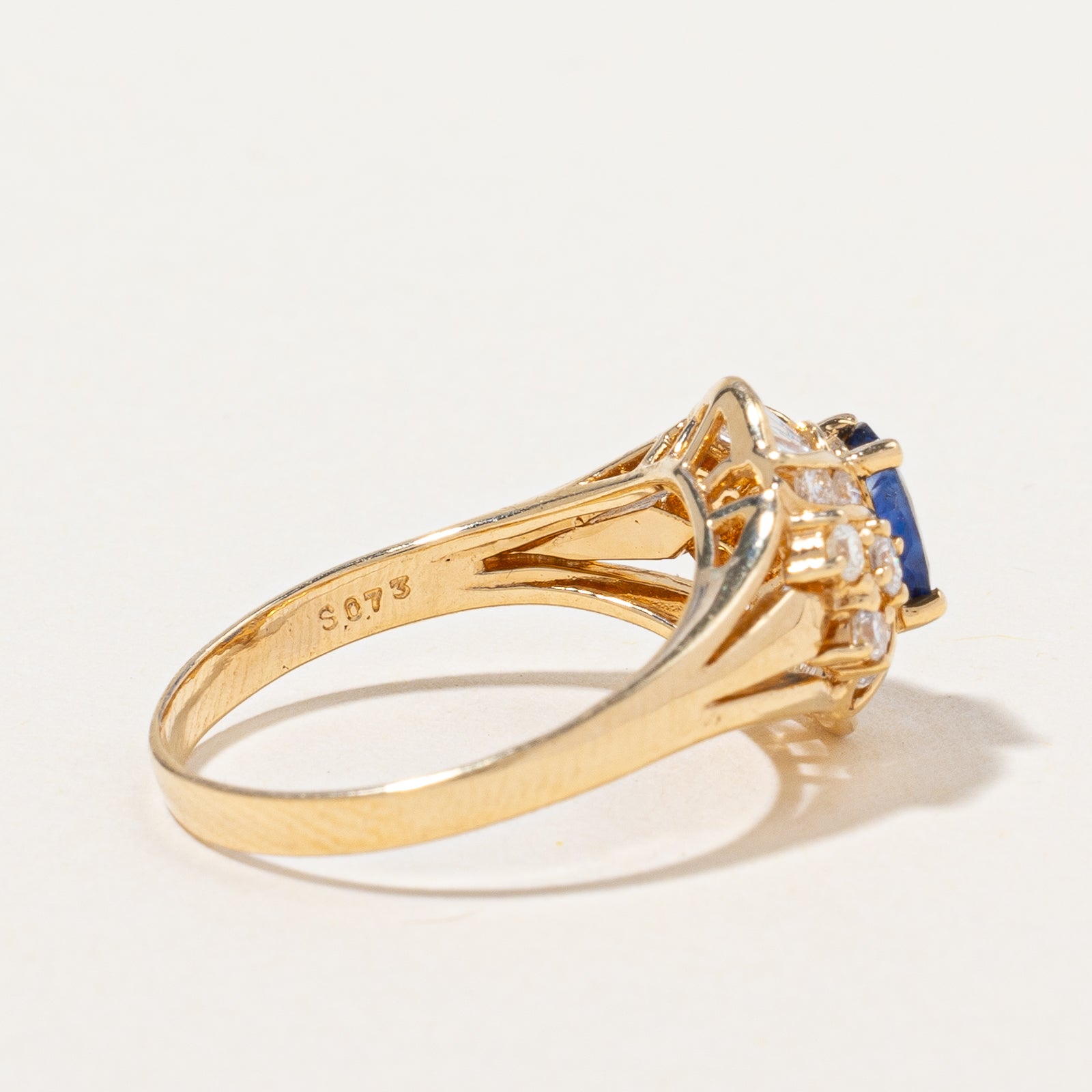 Synthetic Sapphire & Natural Diamond Ring | 0.60ct, 0.50ctw | SZ 6.75 |