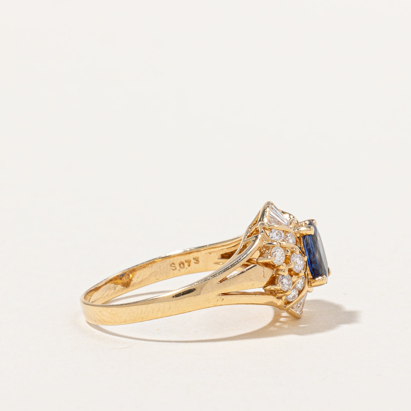 Synthetic Sapphire & Natural Diamond Ring | 0.60ct, 0.50ctw | SZ 6.75 |