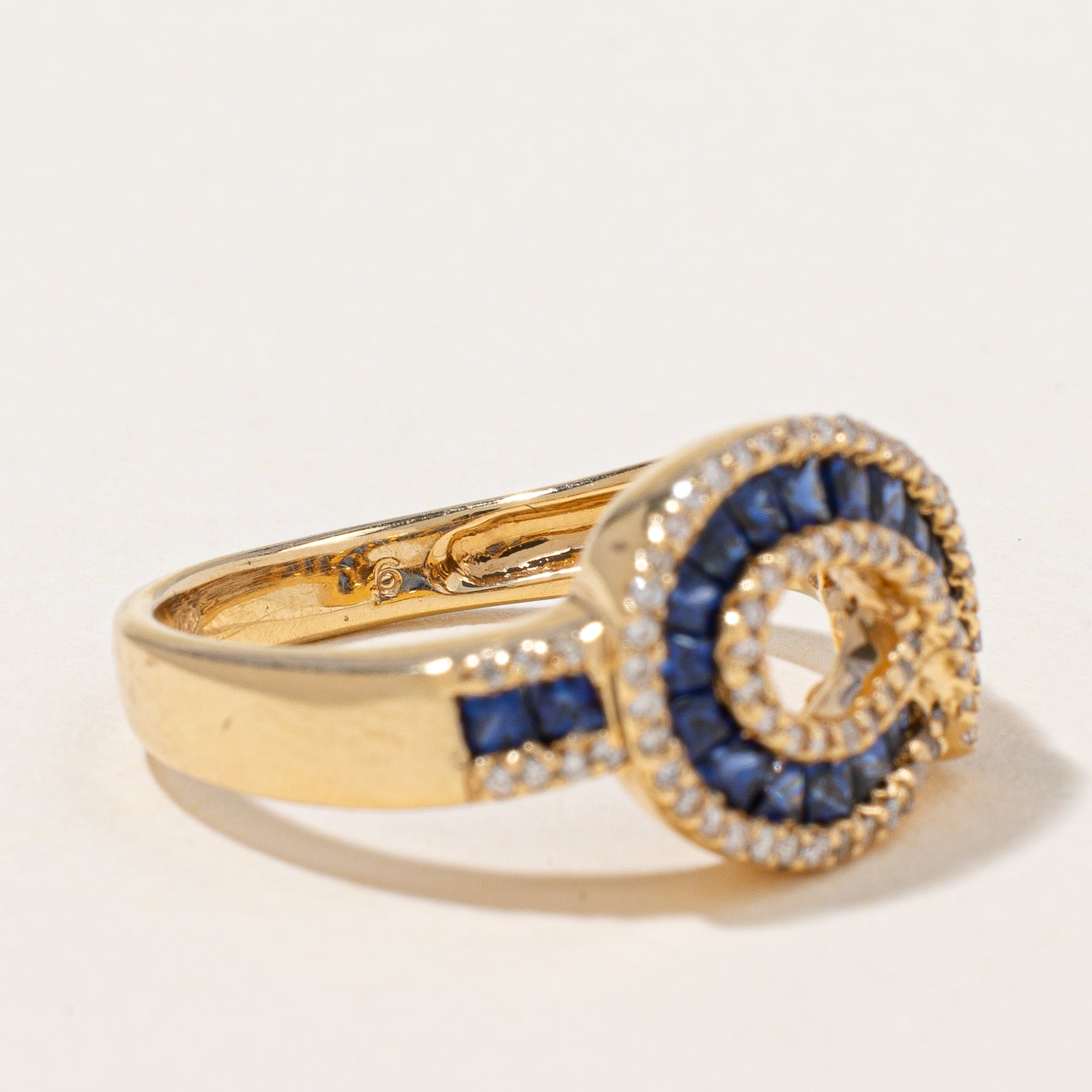 Channel Set Sapphire & Diamond Ring | 1.00ctw, 0.16ctw | SZ 7 |