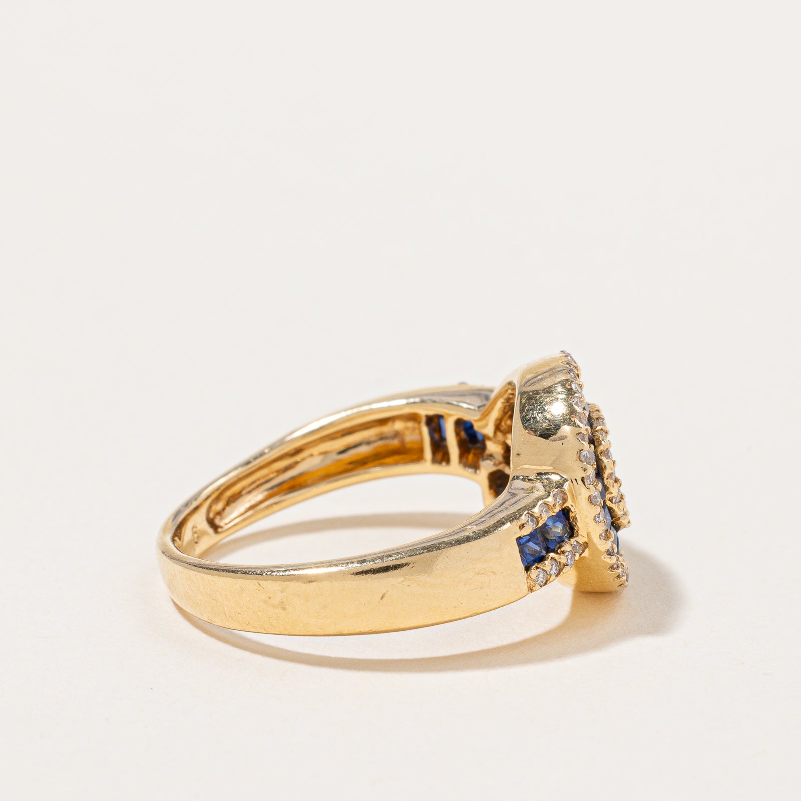 Channel Set Sapphire & Diamond Ring | 1.00ctw, 0.16ctw | SZ 7 |