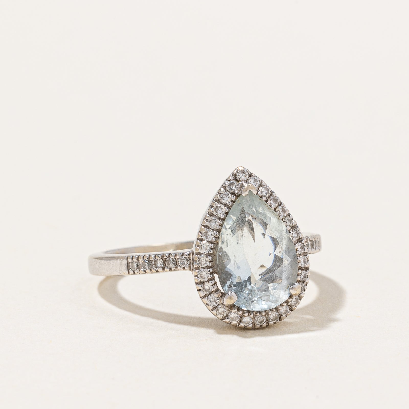 Aquamarine & Diamond Cocktail Ring | 1.10ct, 0.18ctw | SZ 6 |