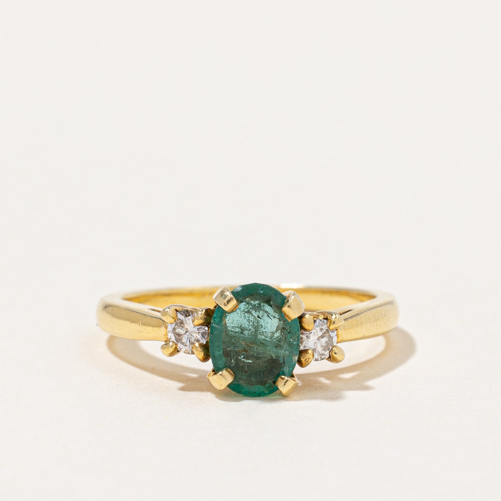 Emerald & Diamond Ring | 0.55ct, 0.14ctw | SZ 5 |