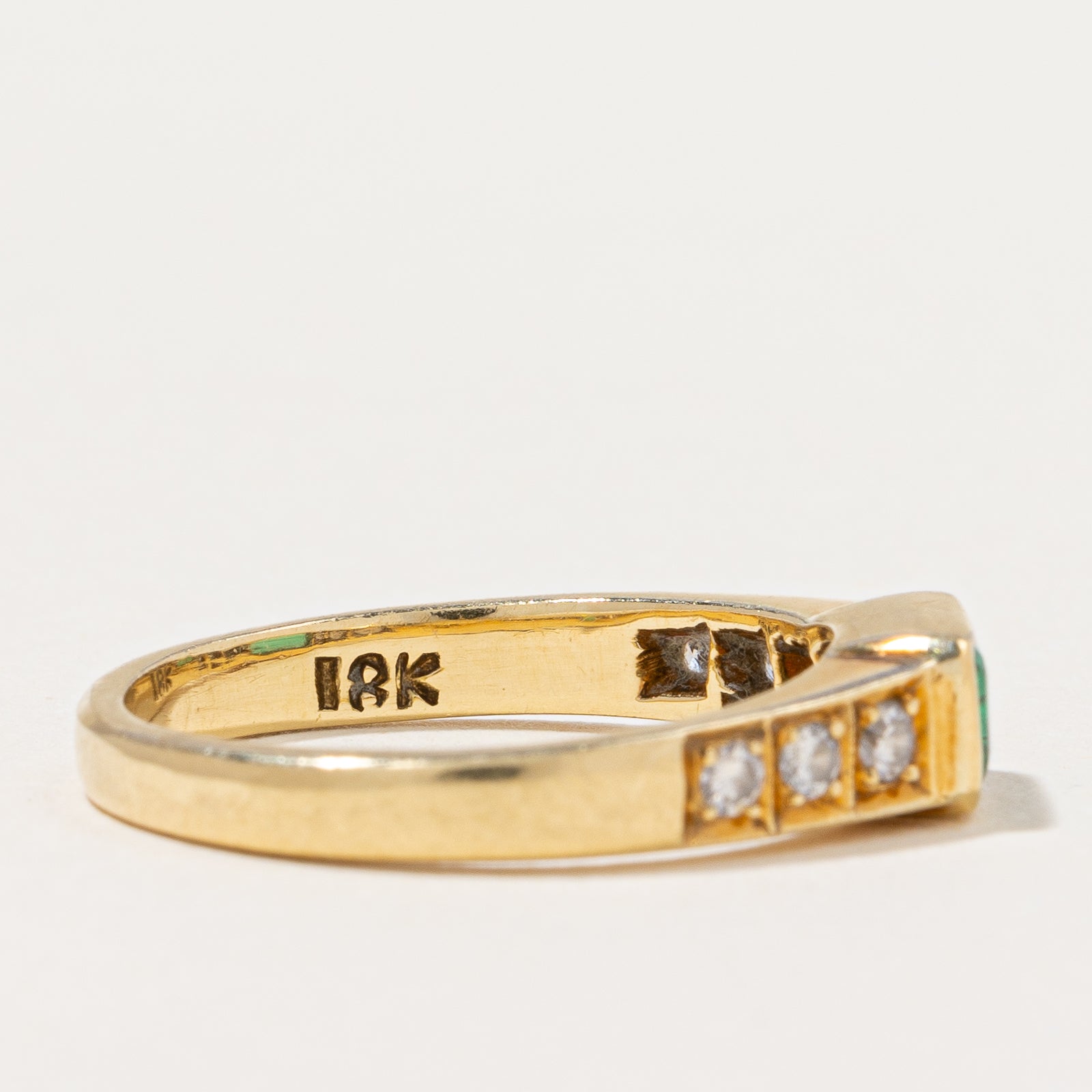 Emerald & Diamond Ring | 0.30ct, 0.13ctw | SZ 5.75 |