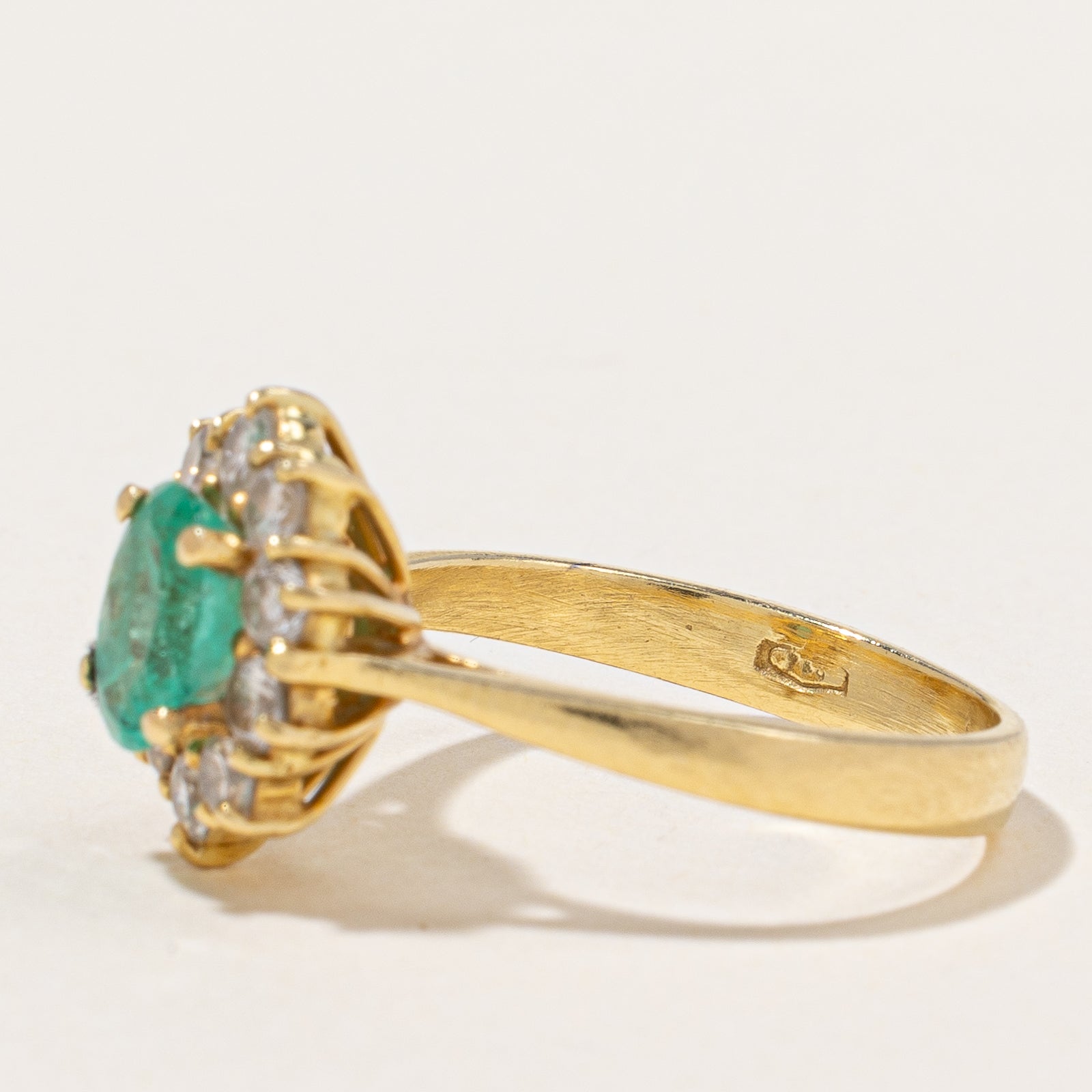 Emerald & Diamond Halo Ring | 0.70ct, 0.50ctw | SZ 5.75 |