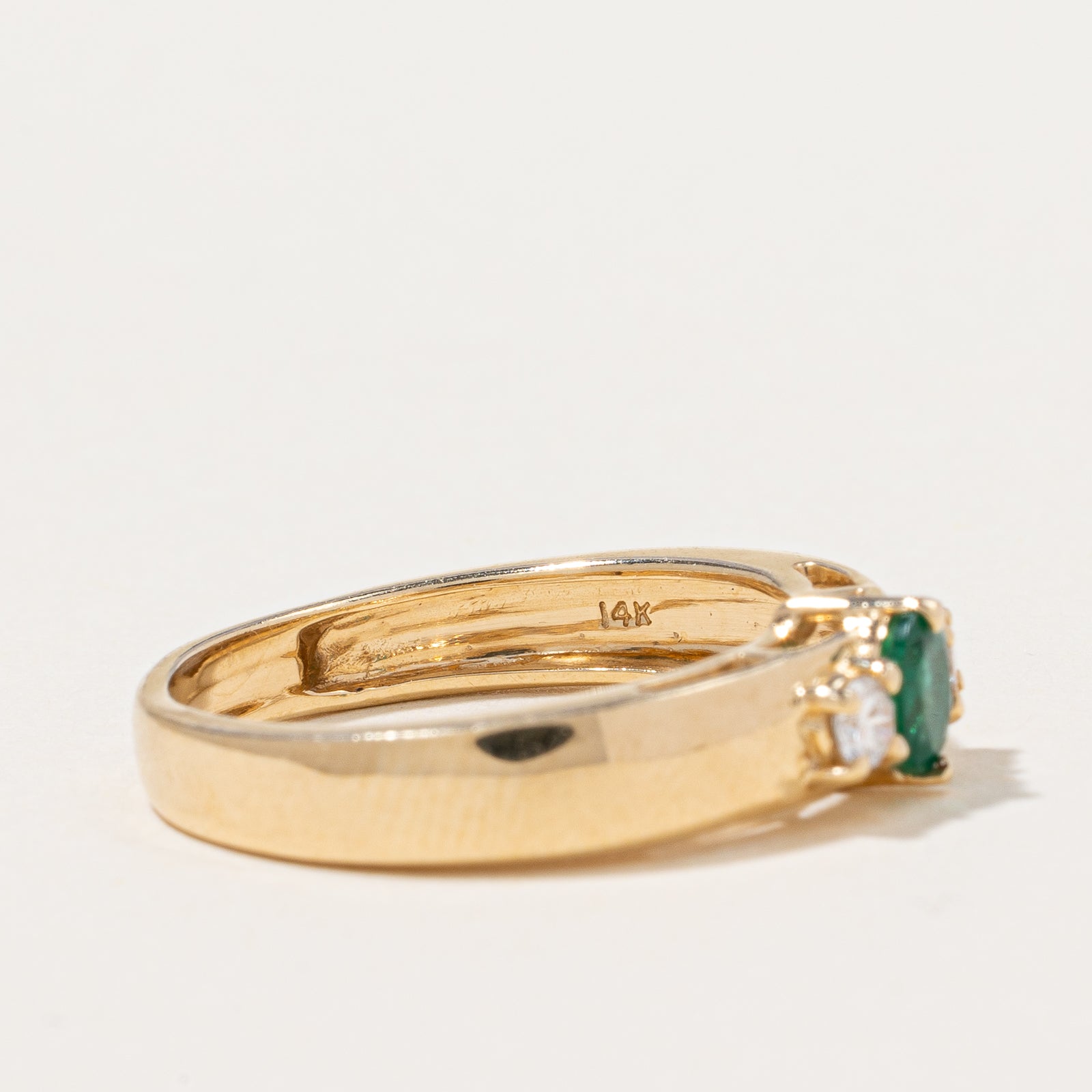 Emerald & Diamond Ring | 0.25ct, 0.12ctw | SZ 7.75 |