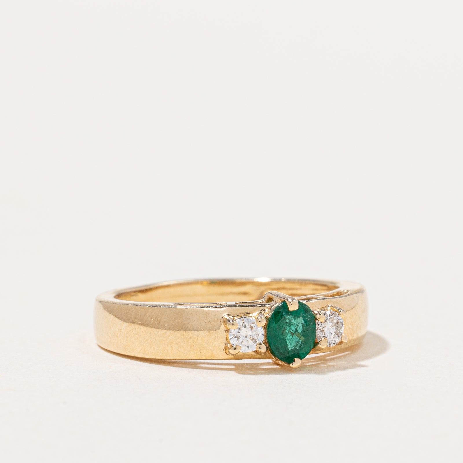 Emerald & Diamond Ring | 0.25ct, 0.12ctw | SZ 7.75 |