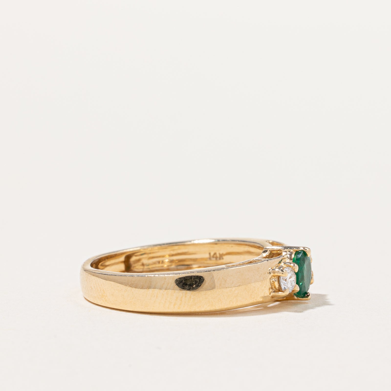 Emerald & Diamond Ring | 0.25ct, 0.12ctw | SZ 7.75 |