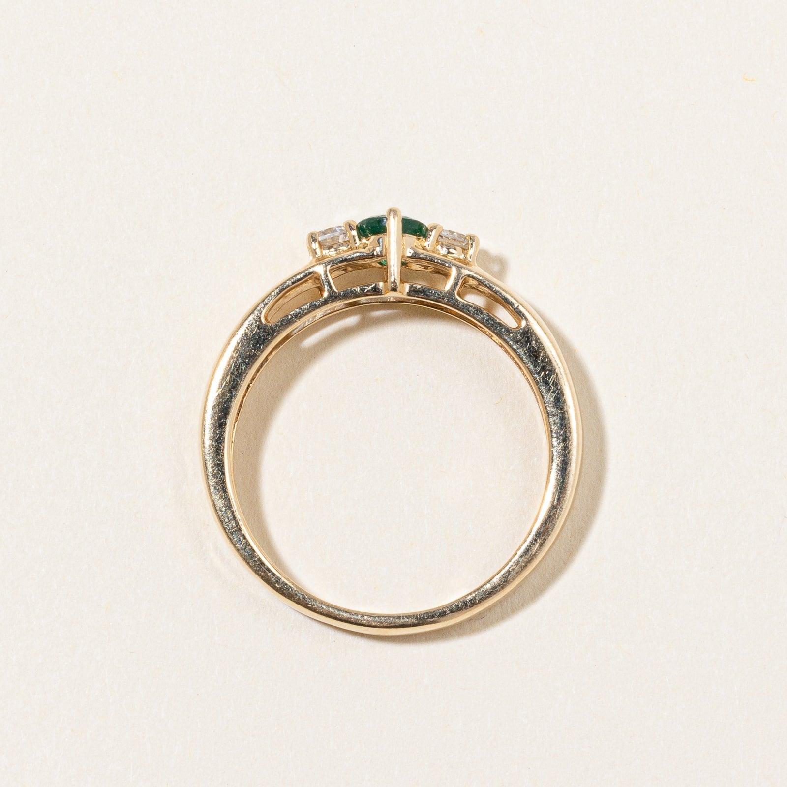 Emerald & Diamond Ring | 0.25ct, 0.12ctw | SZ 7.75 |