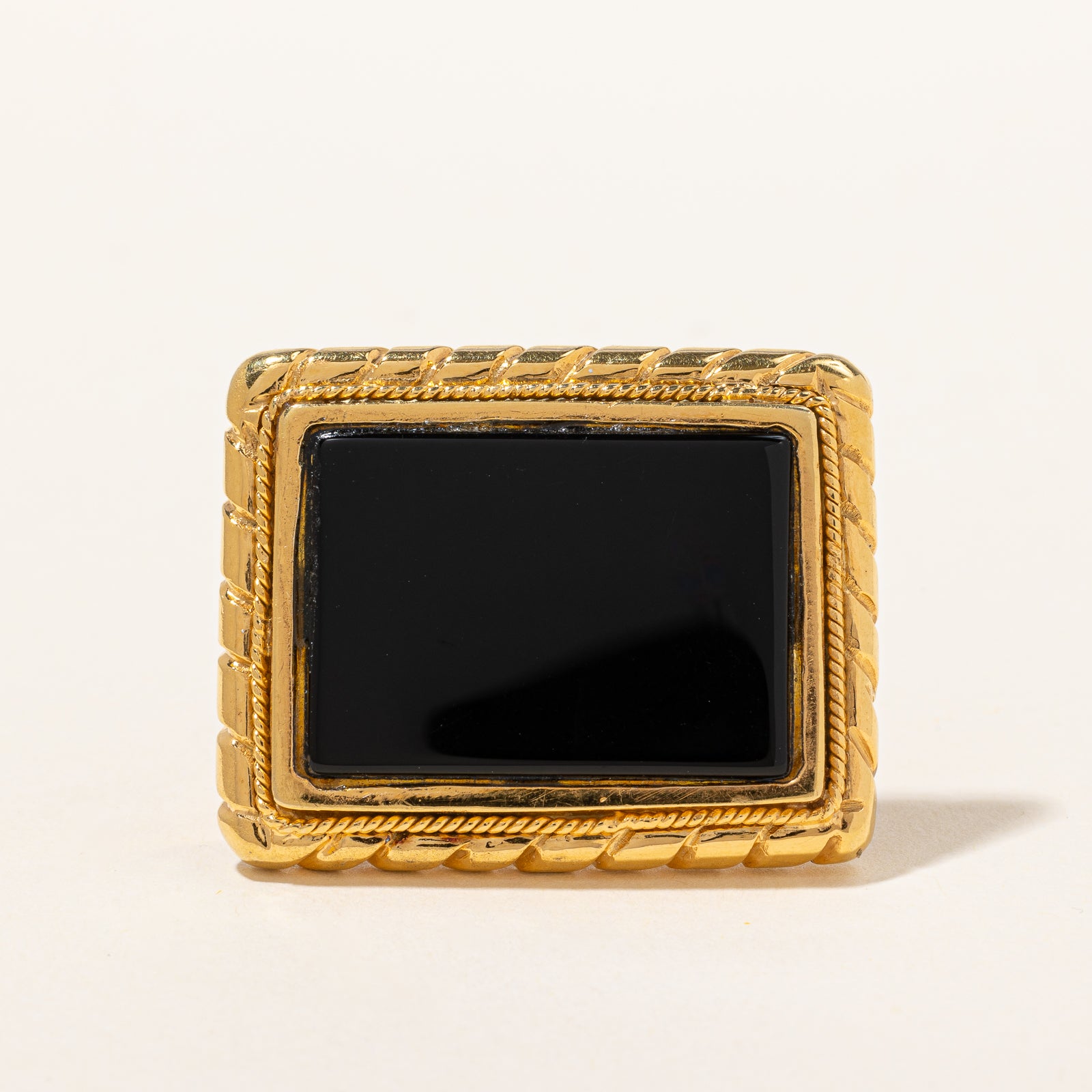 Vintage Cocktail Ring Set With Large Onyx Stone | 12.00ct | SZ 6.5 |