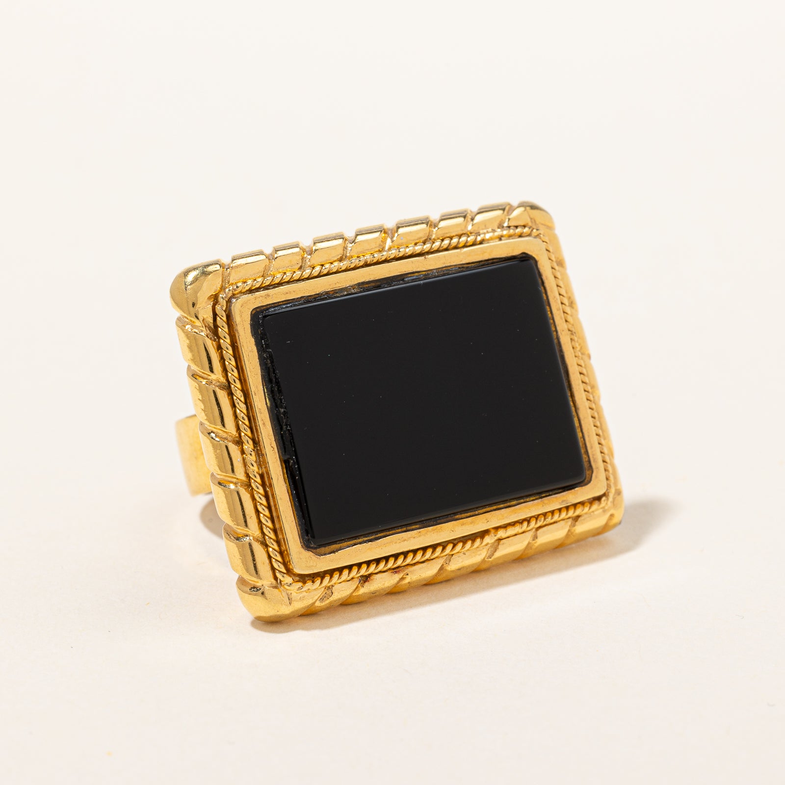 Vintage Cocktail Ring Set With Large Onyx Stone | 12.00ct | SZ 6.5 |