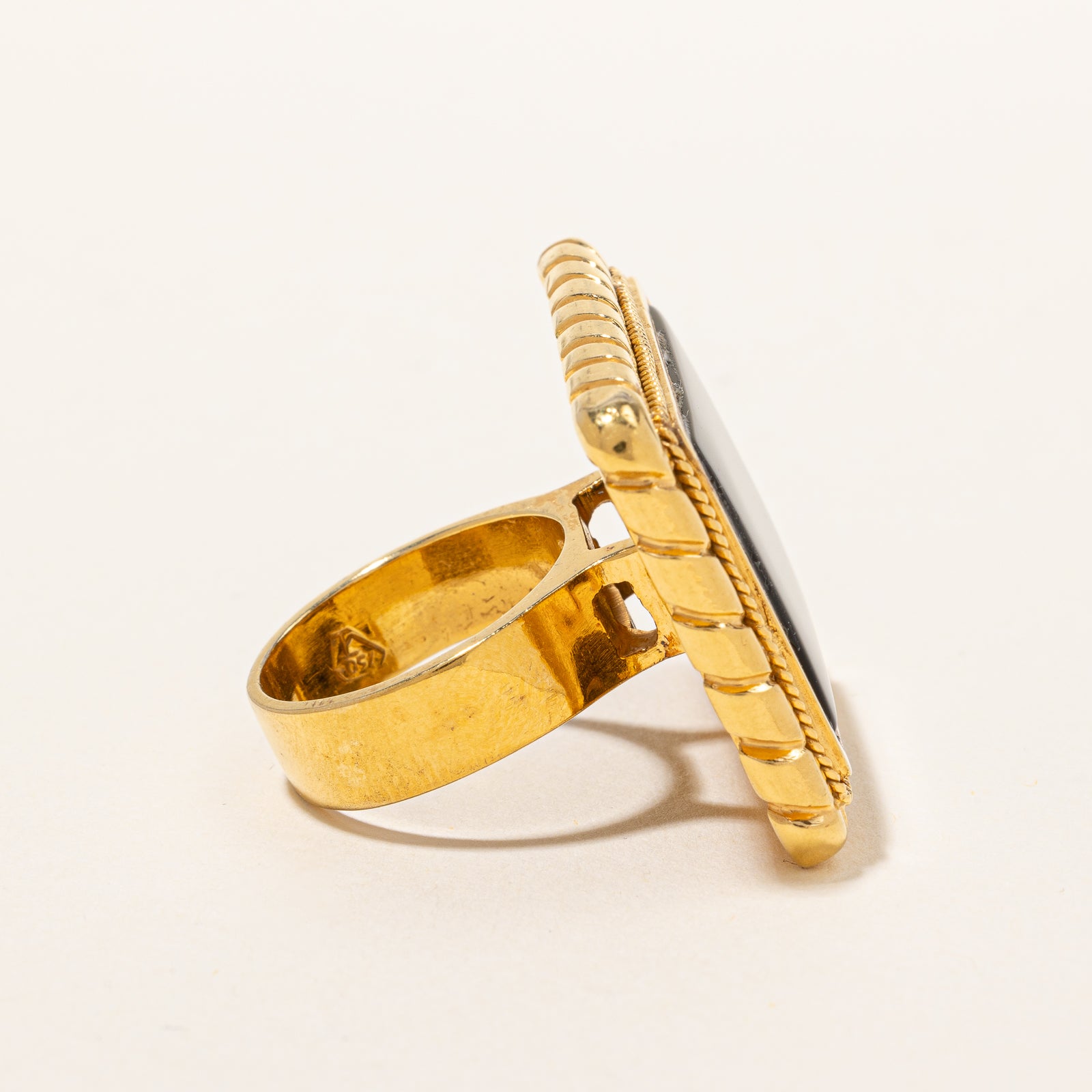 Vintage Cocktail Ring Set With Large Onyx Stone | 12.00ct | SZ 6.5 |