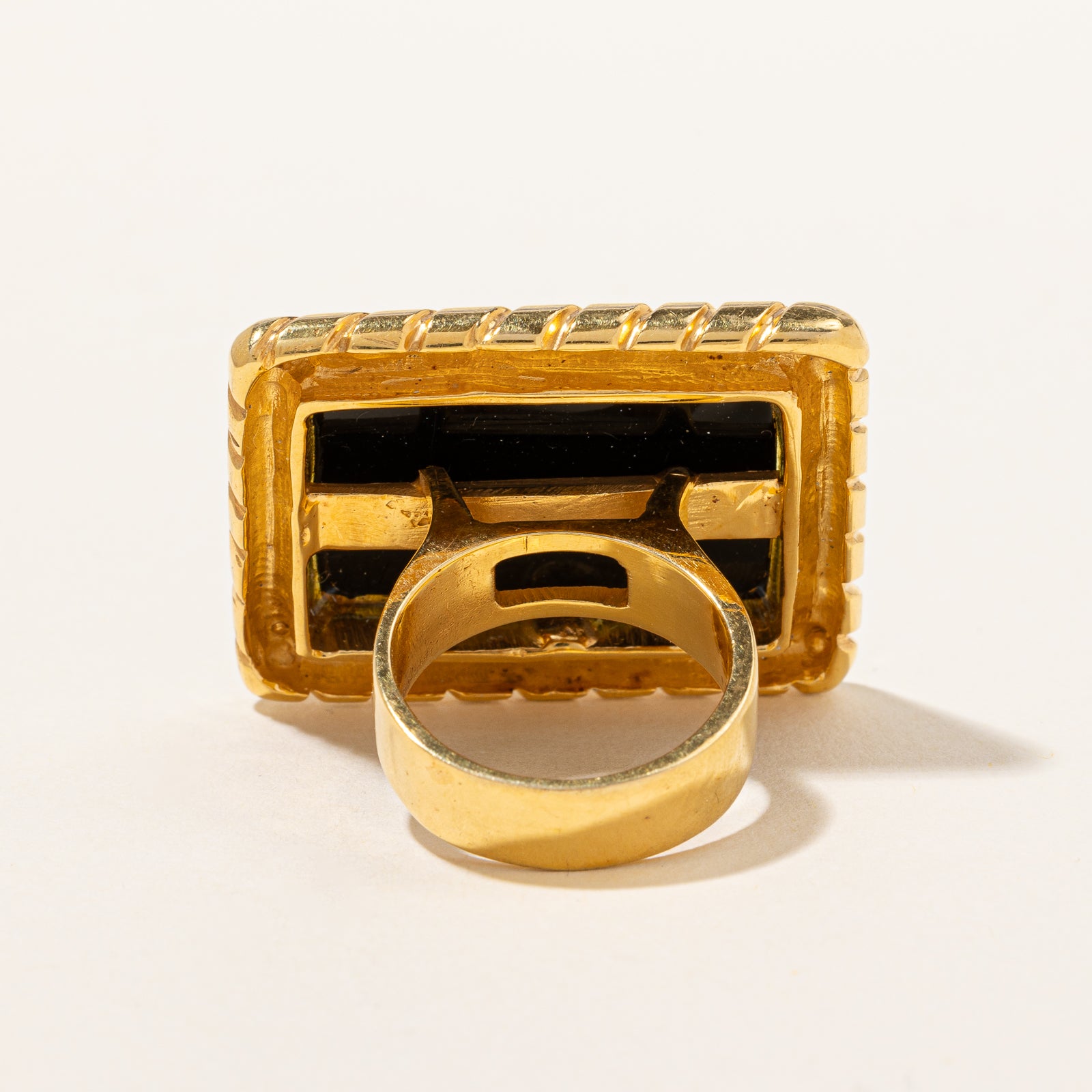 Vintage Cocktail Ring Set With Large Onyx Stone | 12.00ct | SZ 6.5 |