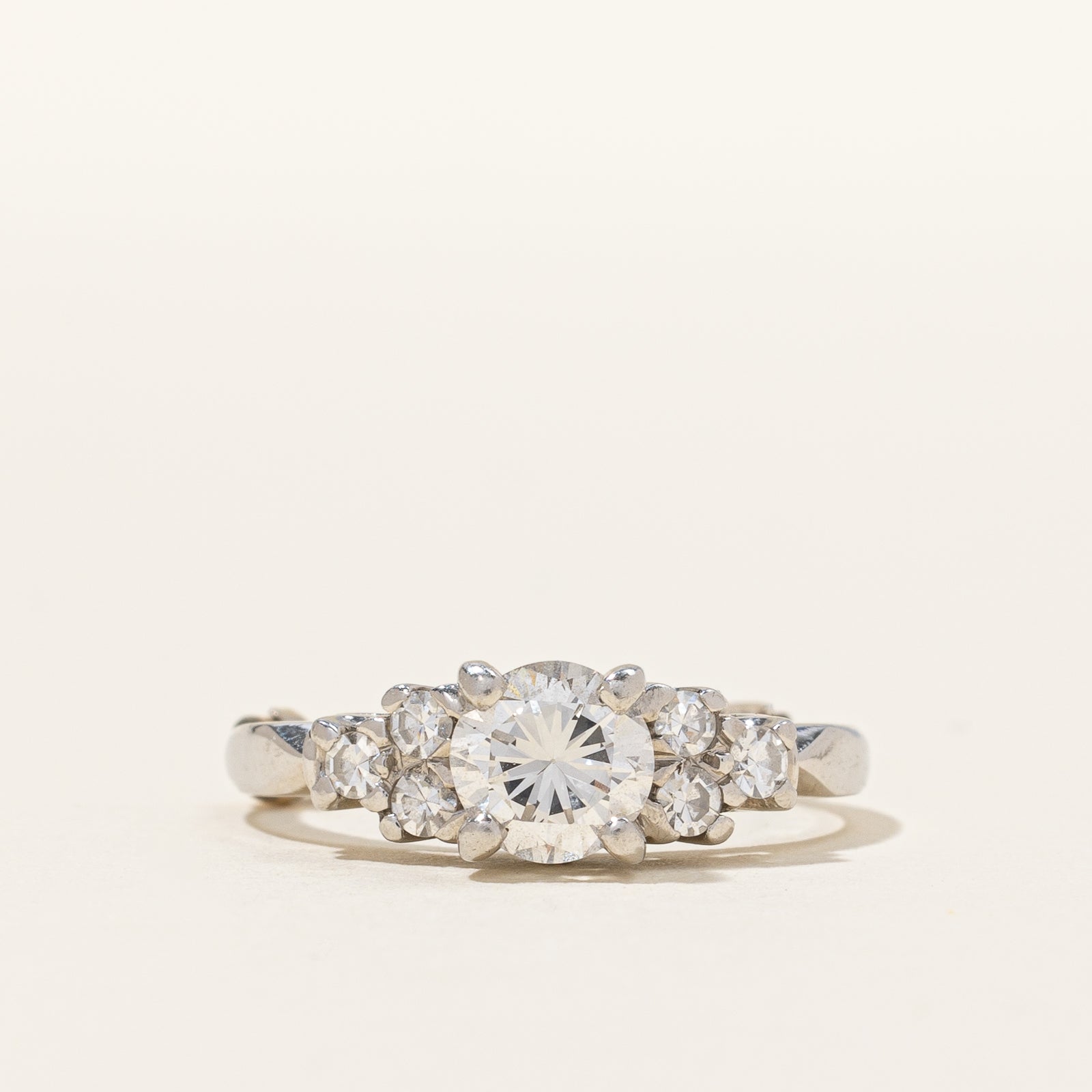 Platinum Diamond Ring | 0.90 ctw | SZ 5 |