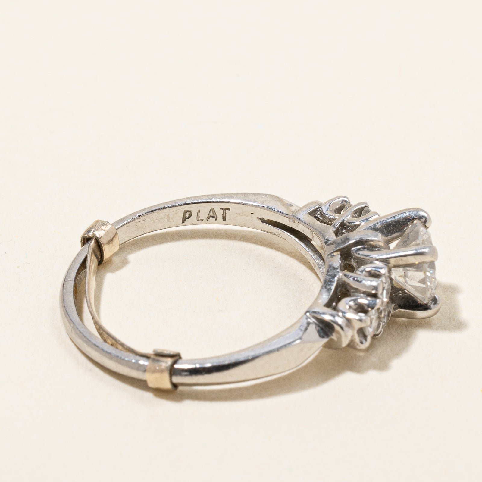 Platinum Diamond Ring | 0.90 ctw | SZ 5 |