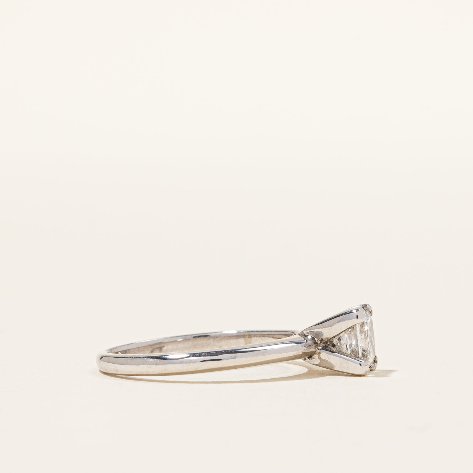 Canadian White Gold Princess Cut Engagement Ring | 0.70 ct VVS2 G | SZ 6 |