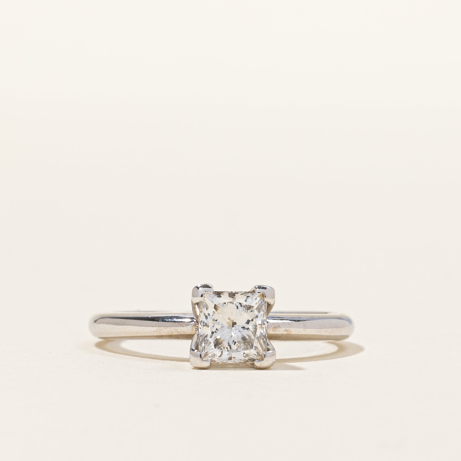 Canadian White Gold Princess Cut Engagement Ring | 0.70 ct VVS2 G | SZ 6 |