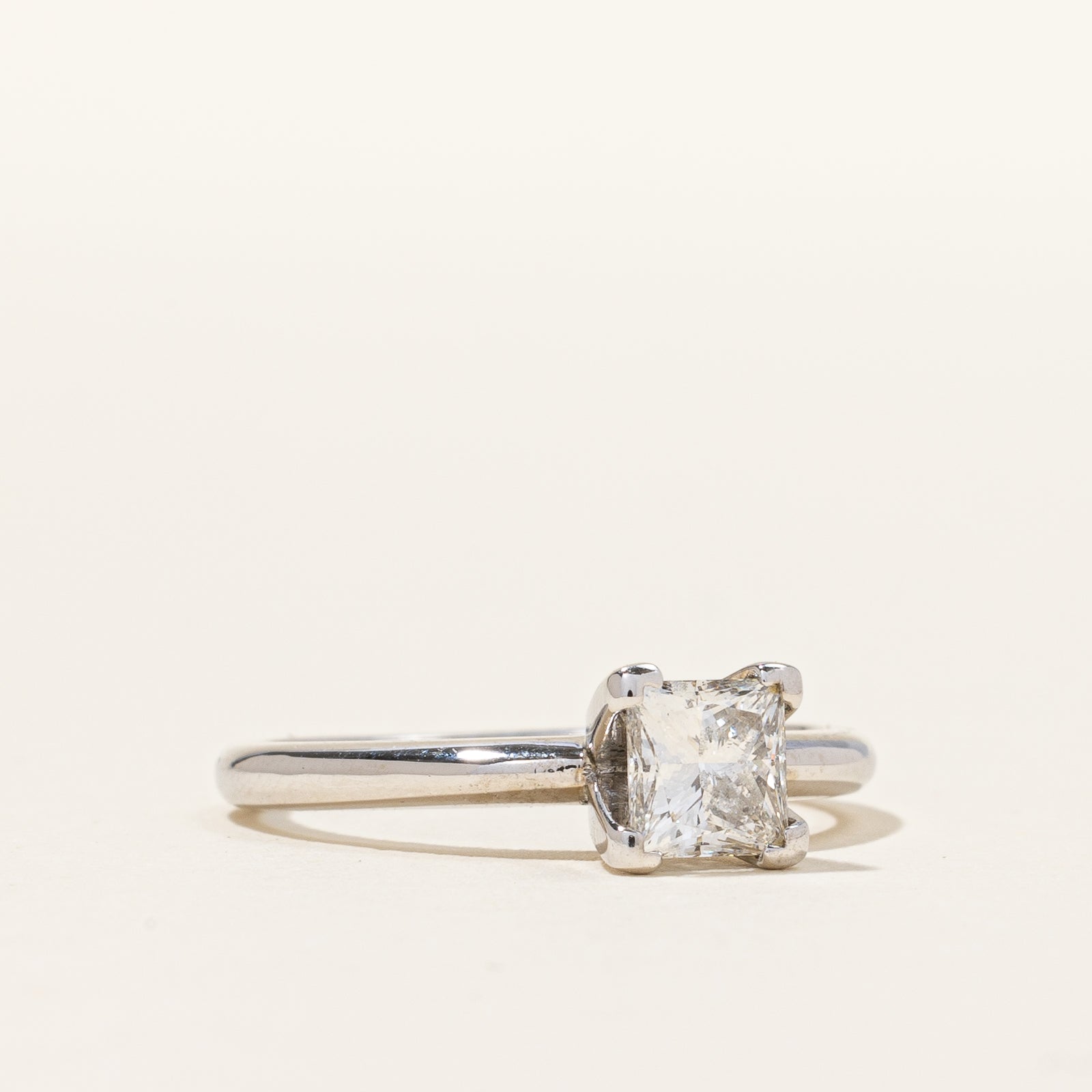 Canadian White Gold Princess Cut Engagement Ring | 0.70 ct VVS2 G | SZ 6 |