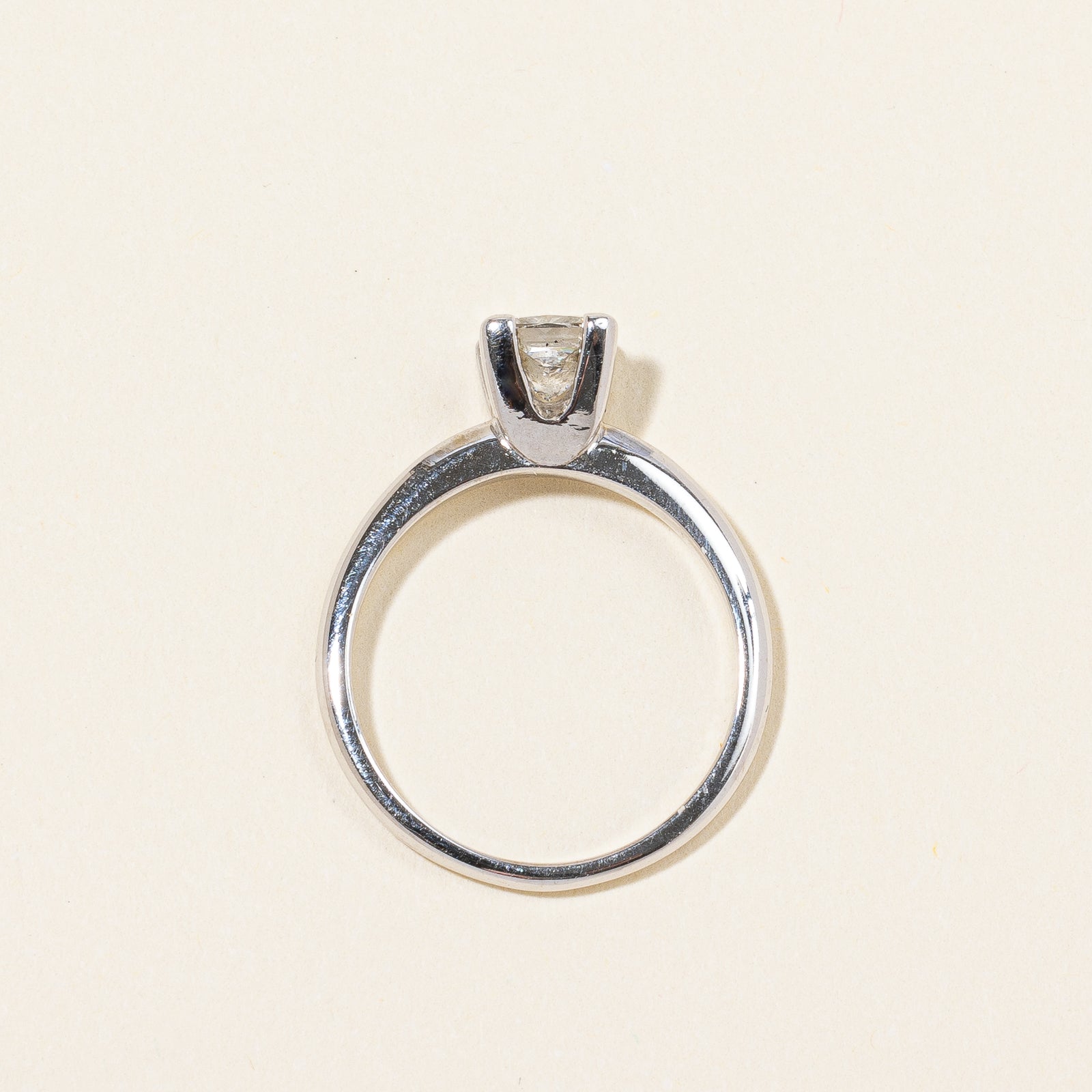 Canadian White Gold Princess Cut Engagement Ring | 0.70 ct VVS2 G | SZ 6 |