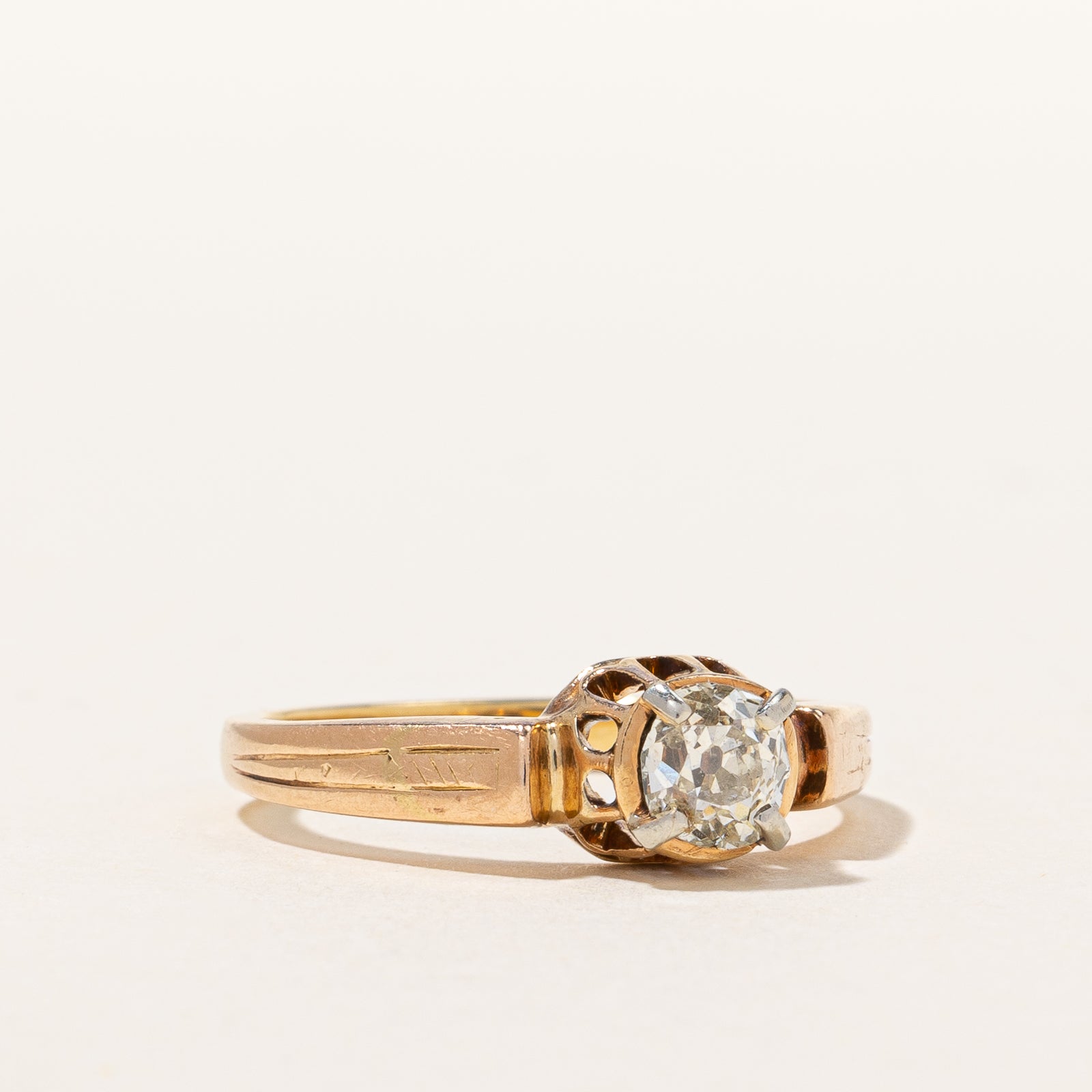 Restored Old Mine Diamond Engagement Ring | 0.52ct | SZ 7 |
