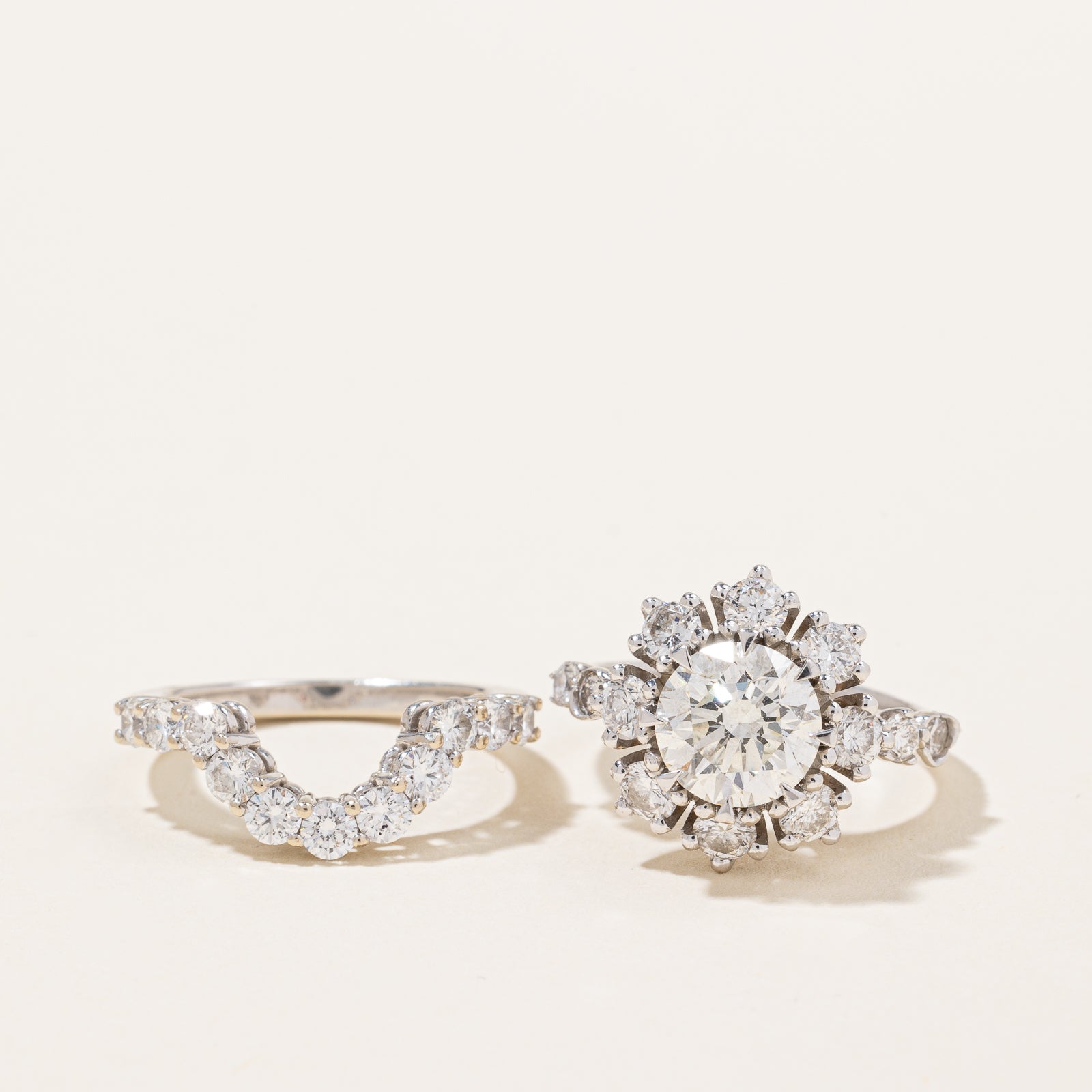 Canadian Diamond Wedding Set | 1.79ct VVS2 G Ex | 3.58ctw | SZ 5 |