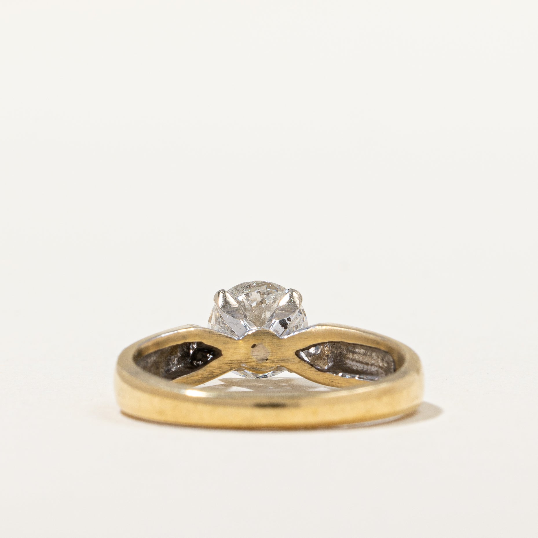 18k Solitaire Diamond Engagement Ring | 0.96ct I2 H| SZ 5 |