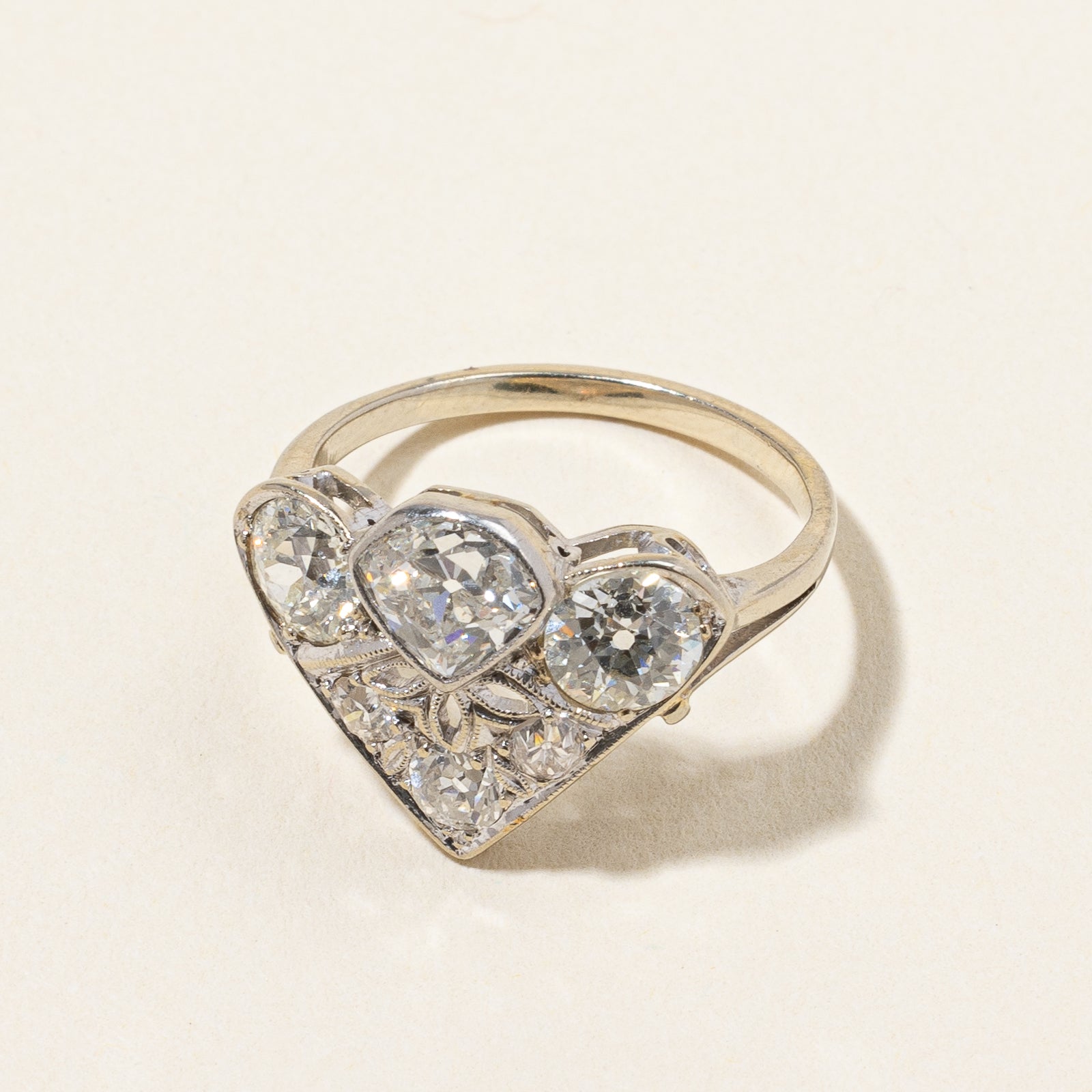 Art Deco-Era Old Mine-cut Diamond Ring | 2.36ctw | SZ 6 |