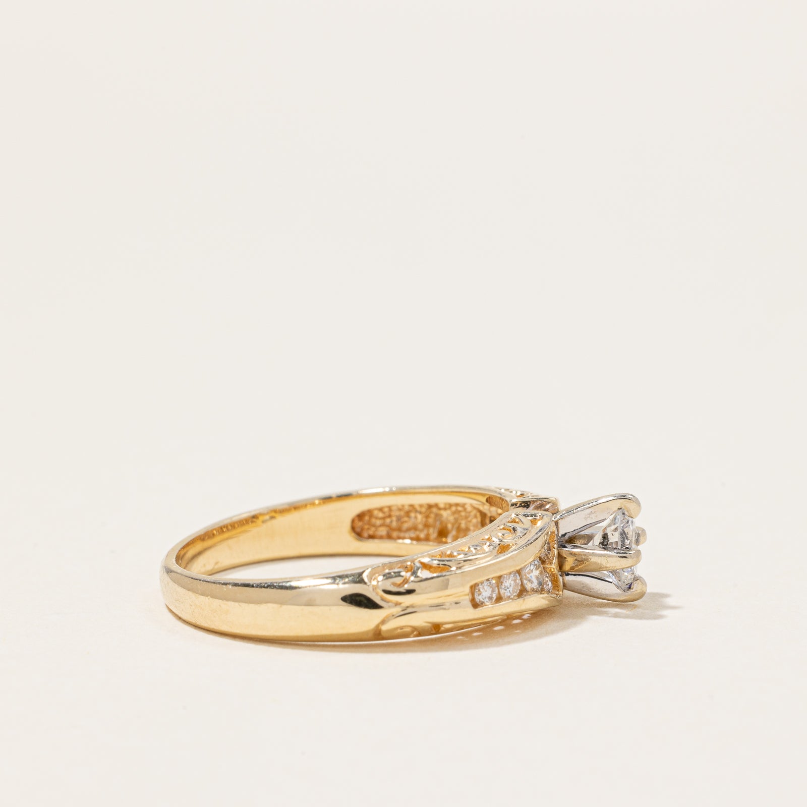 Solitaire with Accents Diamond Filigree Ring | 0.39ctw | SZ 7.25 |