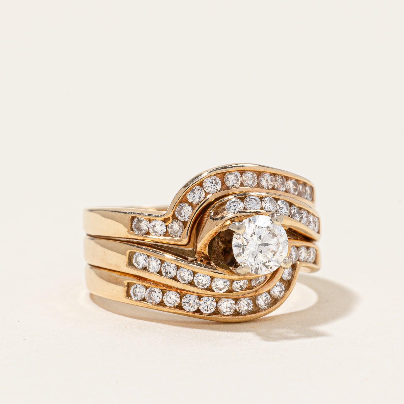 Channel Set Diamond Bypass Soldered |1.29ctw | SZ 8 |