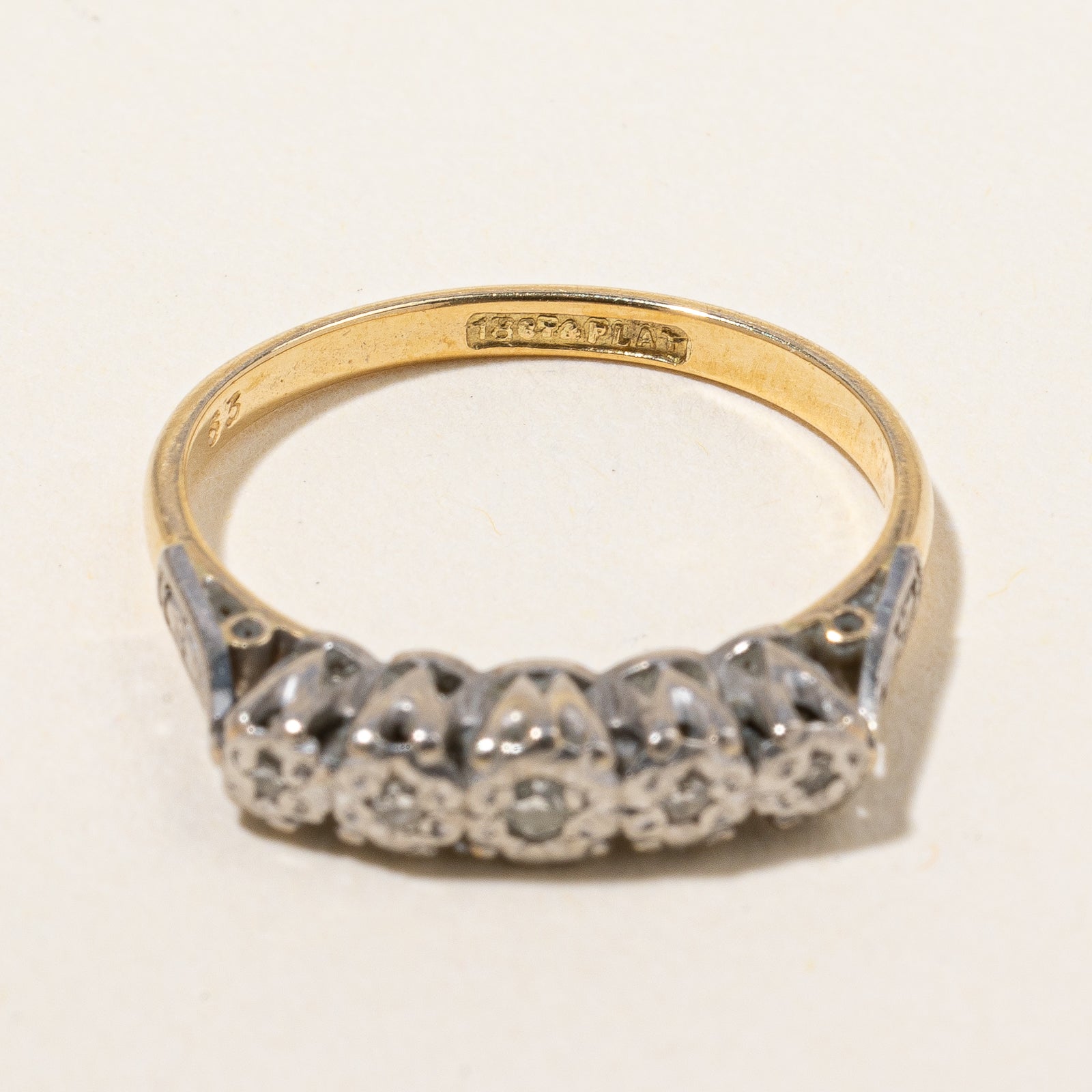 Antique Edwardian Five Stone Diamond Ring | 0.04ctw | SZ 6.25 |
