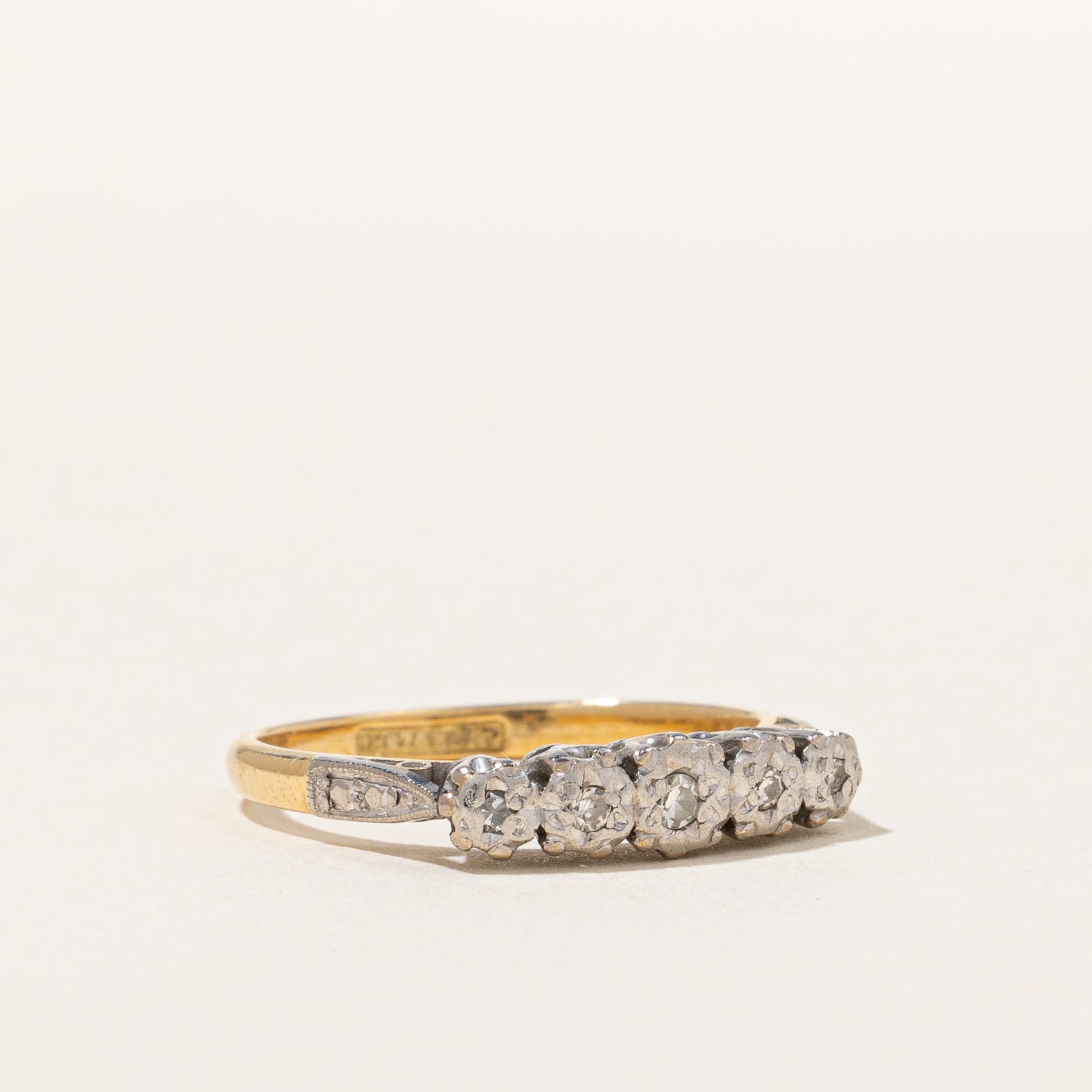 Antique Edwardian Five Stone Diamond Ring | 0.04ctw | SZ 6.25 |