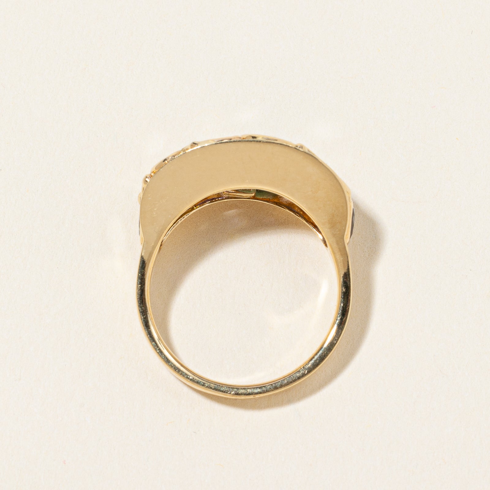 Bague en or jaune 18 carats sertie de plusieurs pierres précieuses | 2,60 carats au total | Taille 7