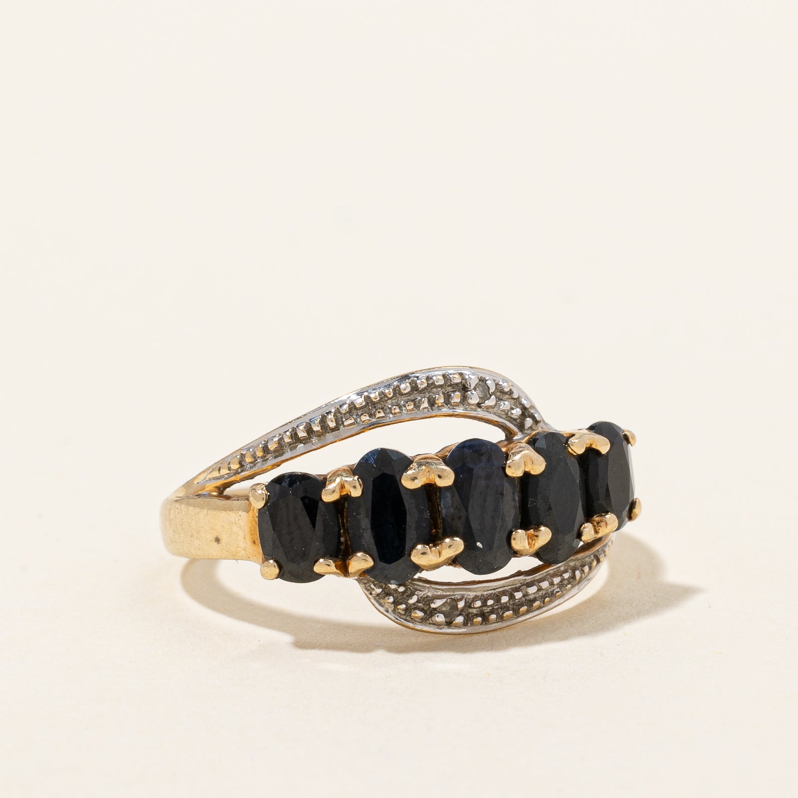 10k Yellow Gold Sapphire and Diamond Ring | 1.85ctw, 0.01ctw | SZ 4.25