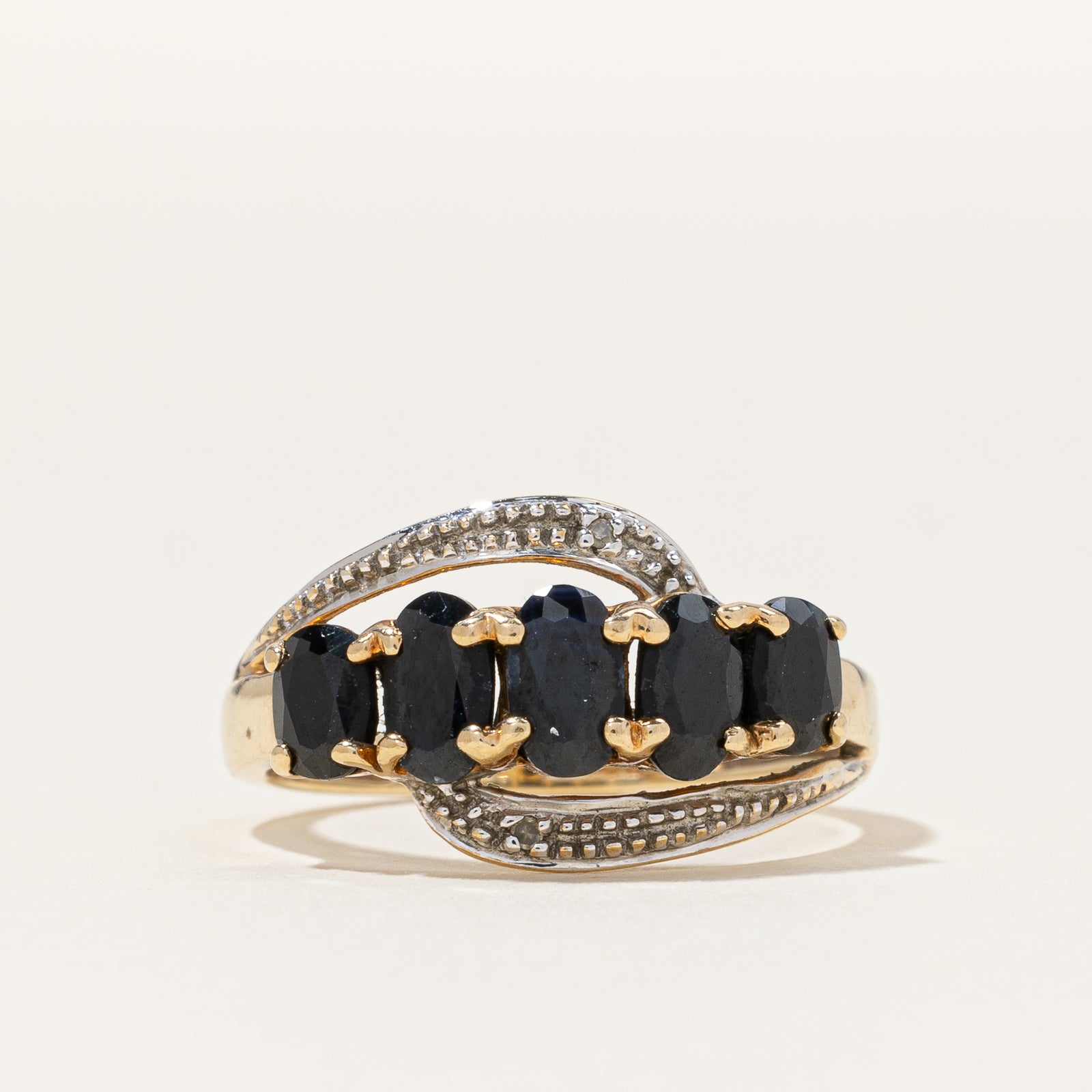 10k Yellow Gold Sapphire and Diamond Ring | 1.85ctw, 0.01ctw | SZ 4.25