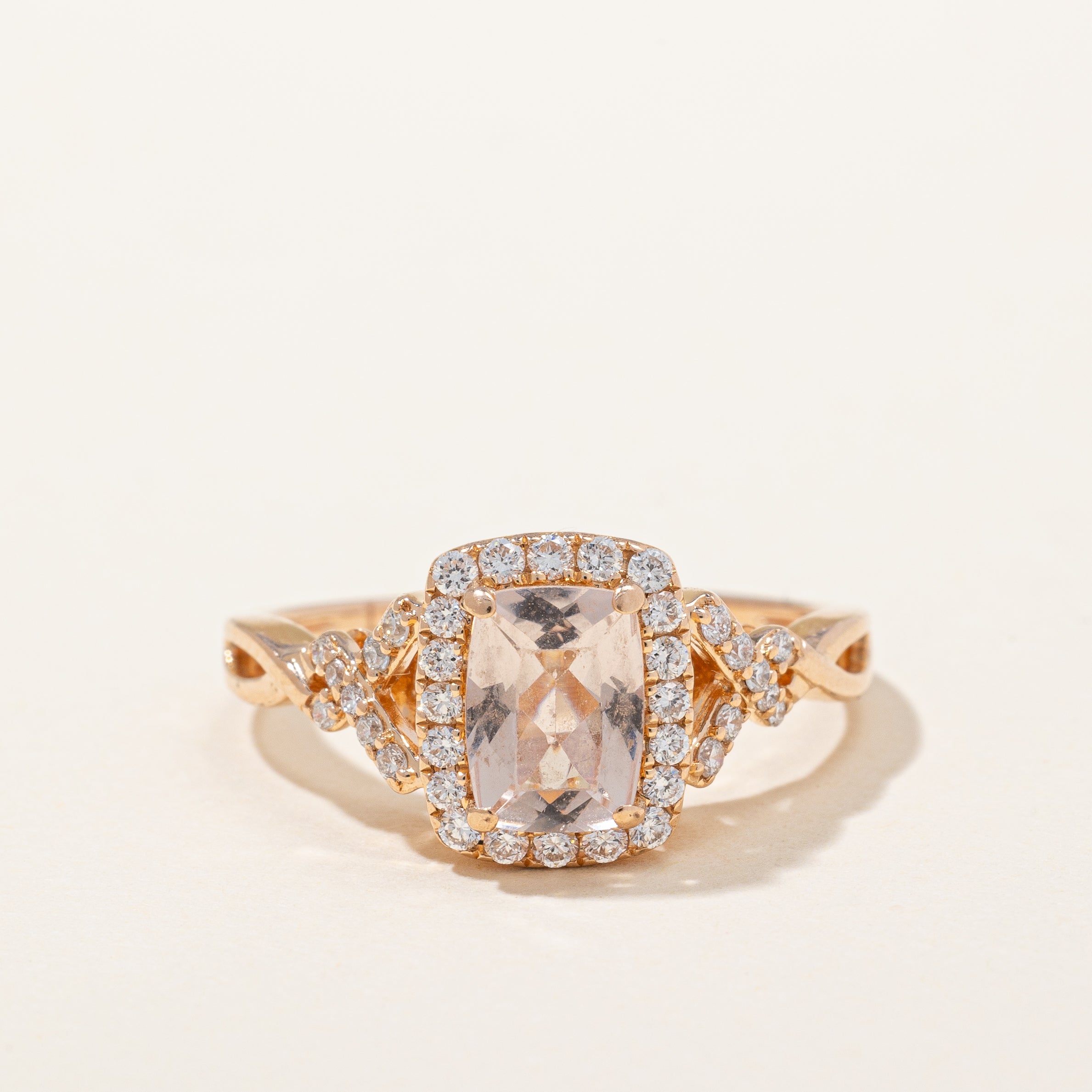 Morganite & Diamond Cocktail Ring | 0.75ct, 0.25ctw | SZ 5.25 |