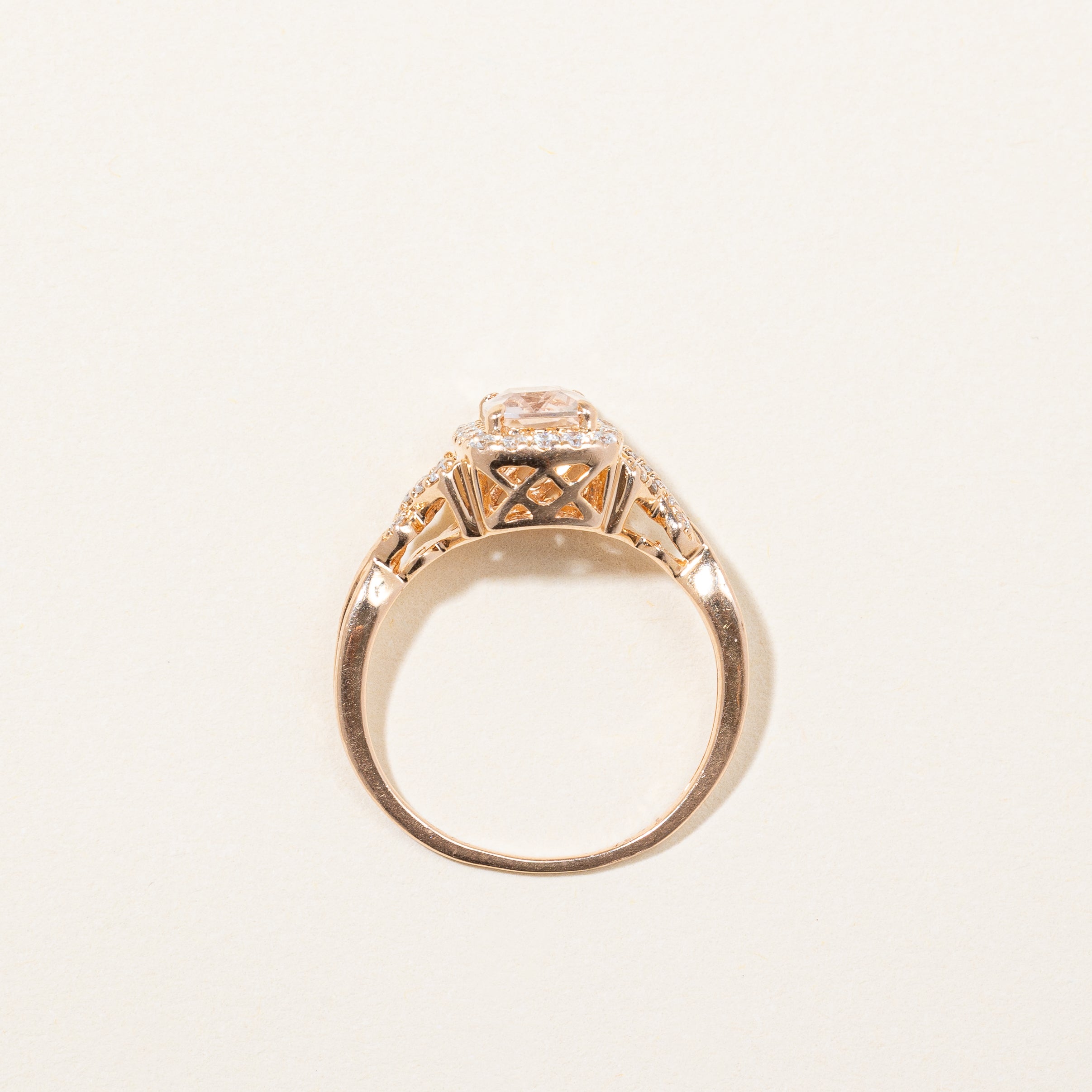 Morganite & Diamond Cocktail Ring | 0.75ct, 0.25ctw | SZ 5.25 |