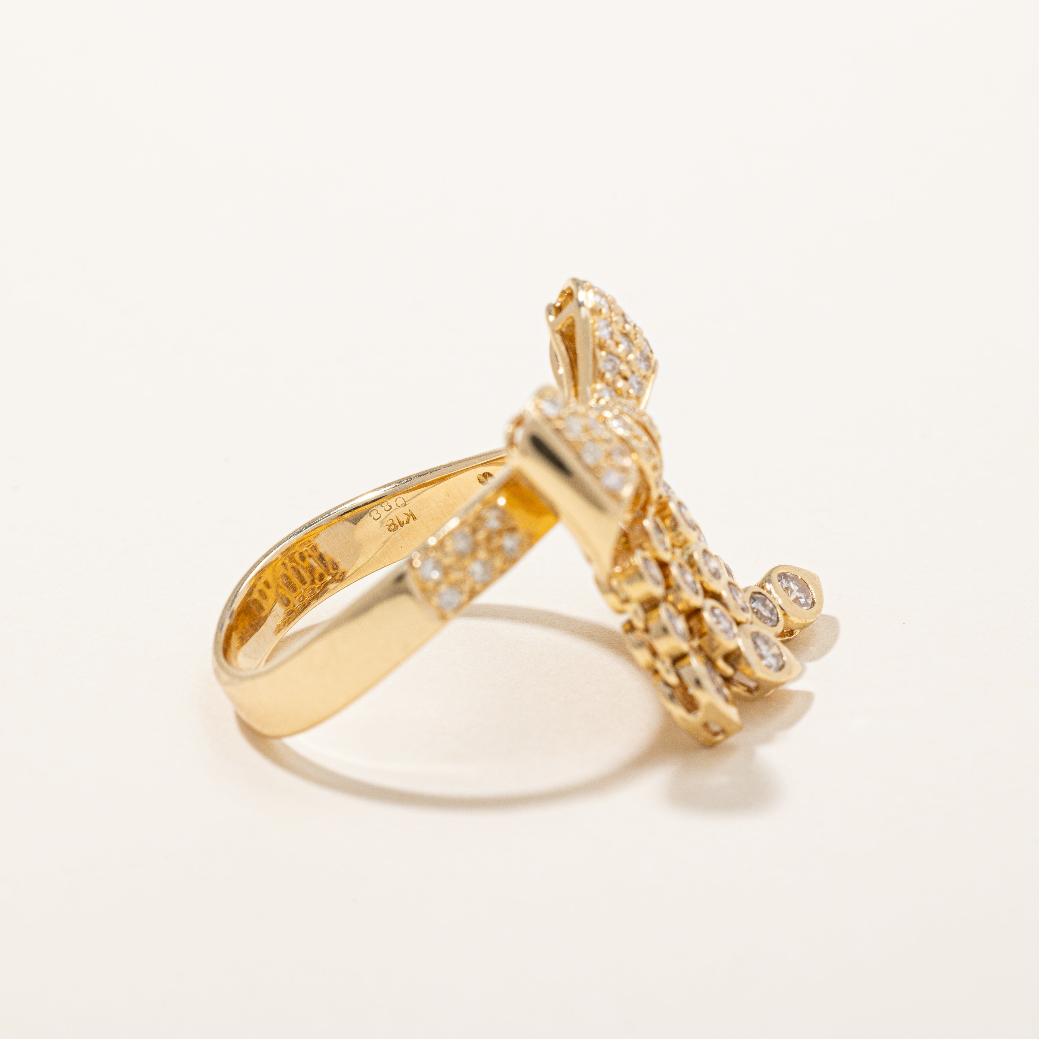 Bague nœud papillon en diamant | 0,88 ct | Taille 6,5 |