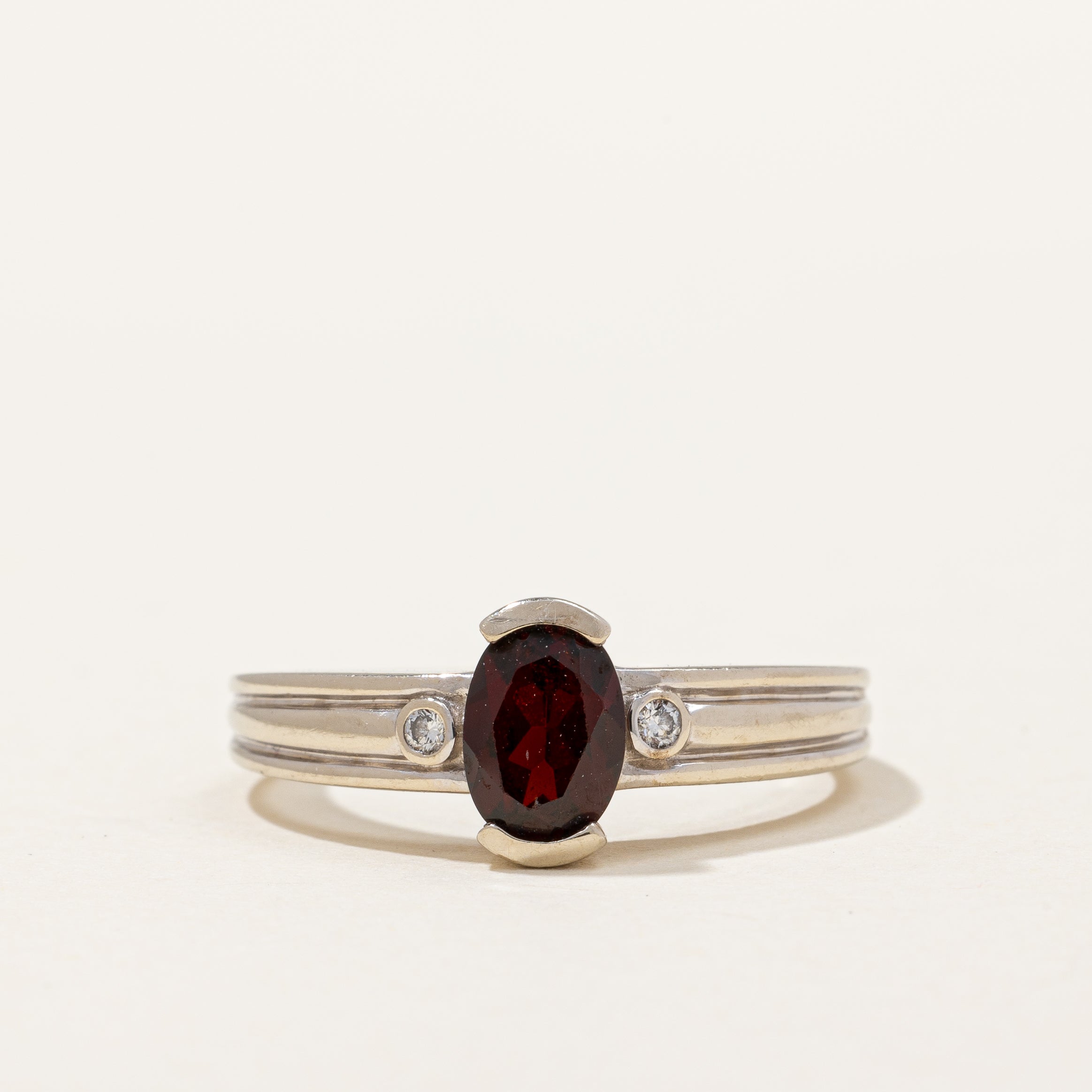 Garnet & Diamond Cocktail Ring | 0.90ct, 0.03ctw | SZ 6.75 |