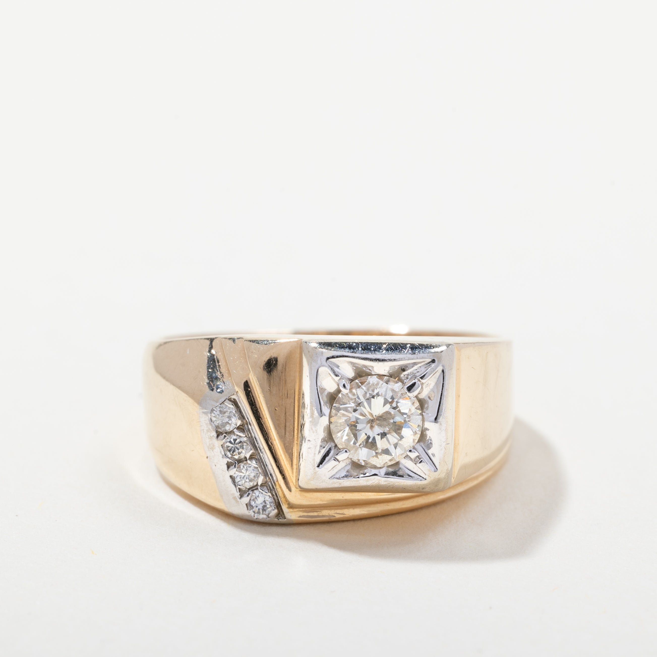 10k Yellow & White Gold Ring | 0.44ctw | Size 8