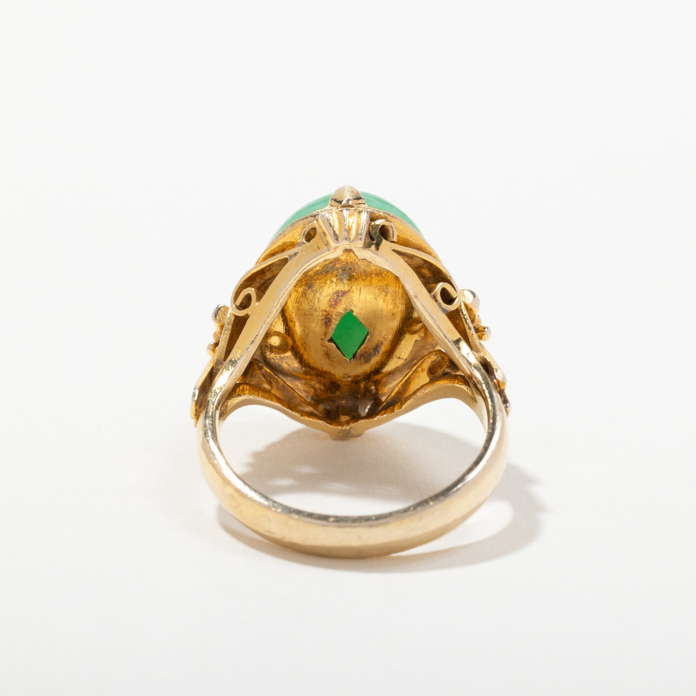 18k Yellow Gold Jadeite Ring | SZ 7.5