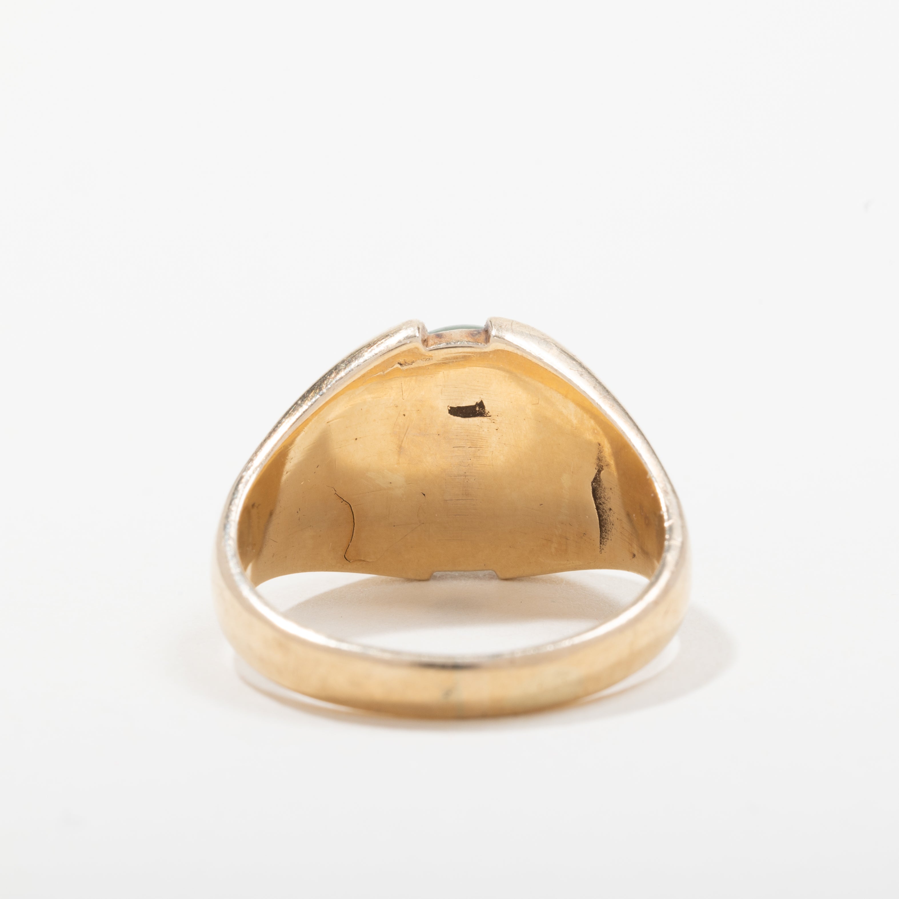 10k Yellow Gold Nephrite Jade Solitaire Ring | SZ 10