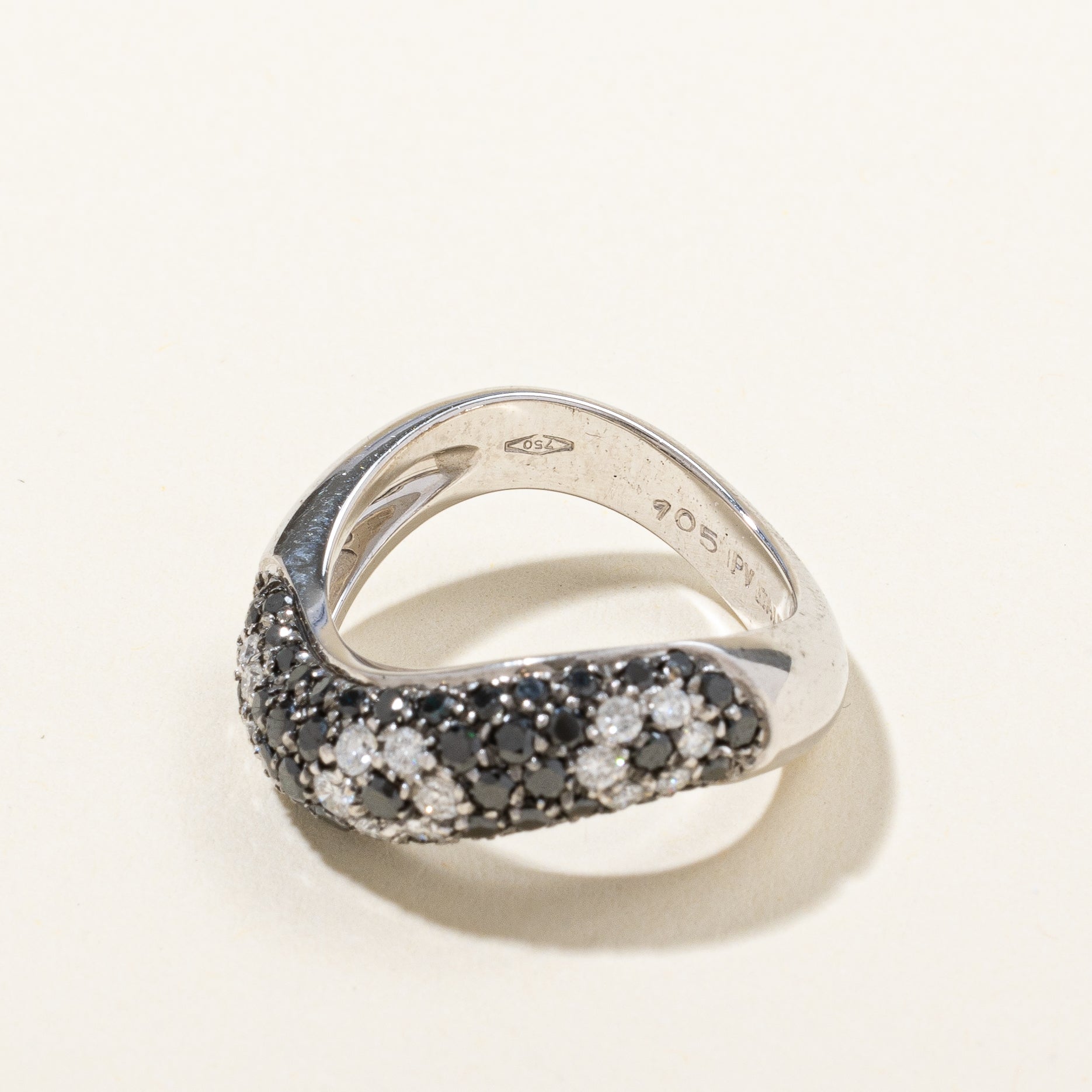 Black & White Diamond Floral Ring | 1.05ctw | SZ 5.75 |