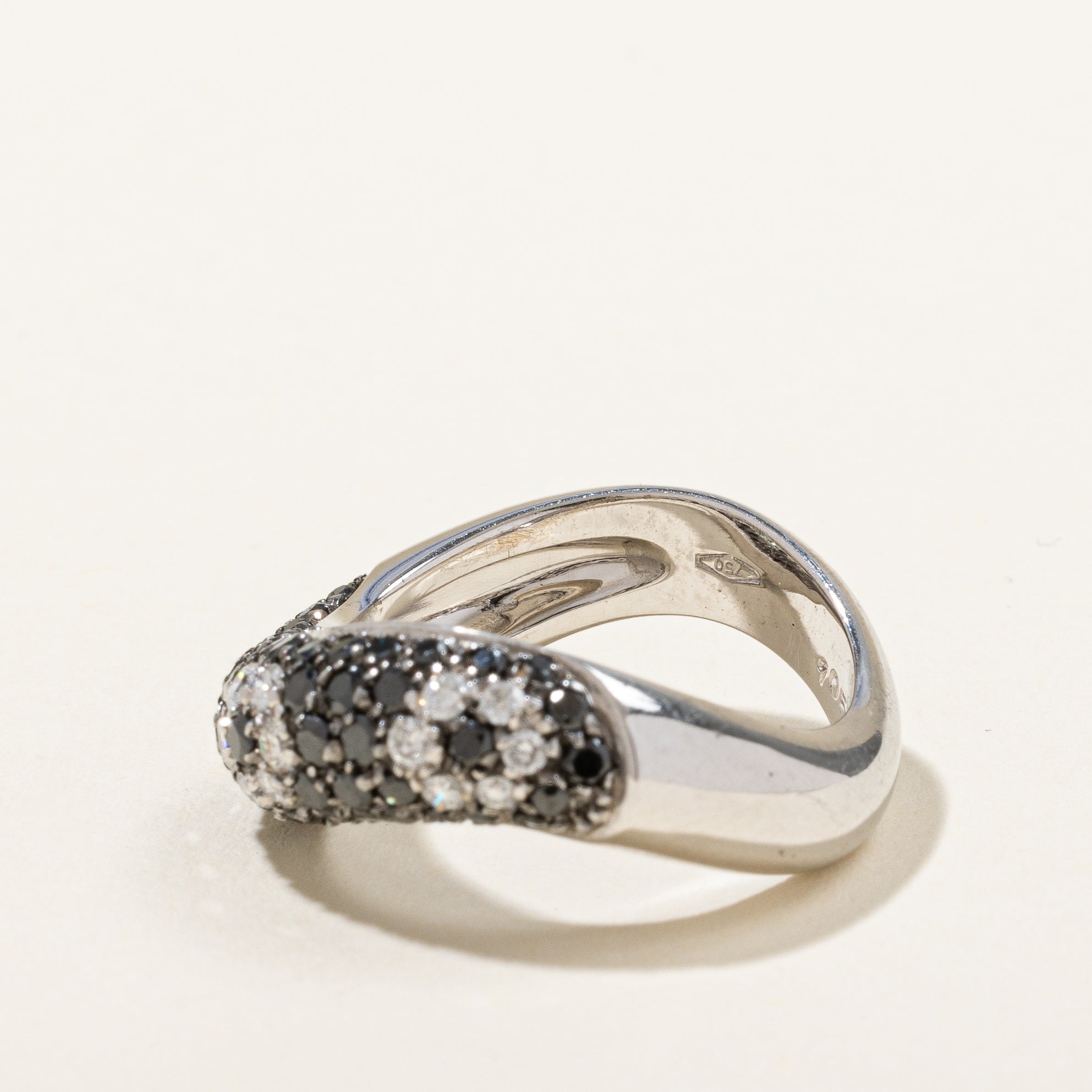 Black & White Diamond Floral Ring | 1.05ctw | SZ 5.75 |