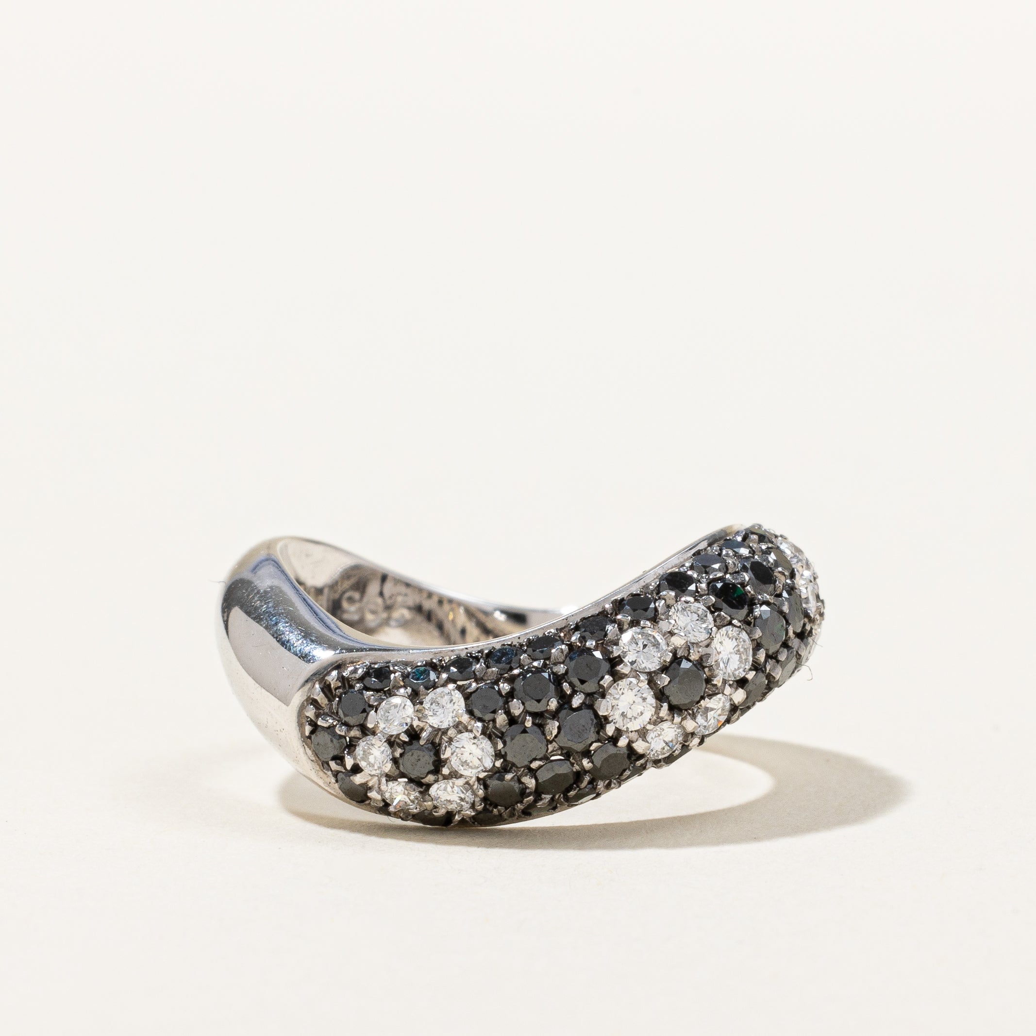 Black & White Diamond Floral Ring | 1.05ctw | SZ 5.75 |