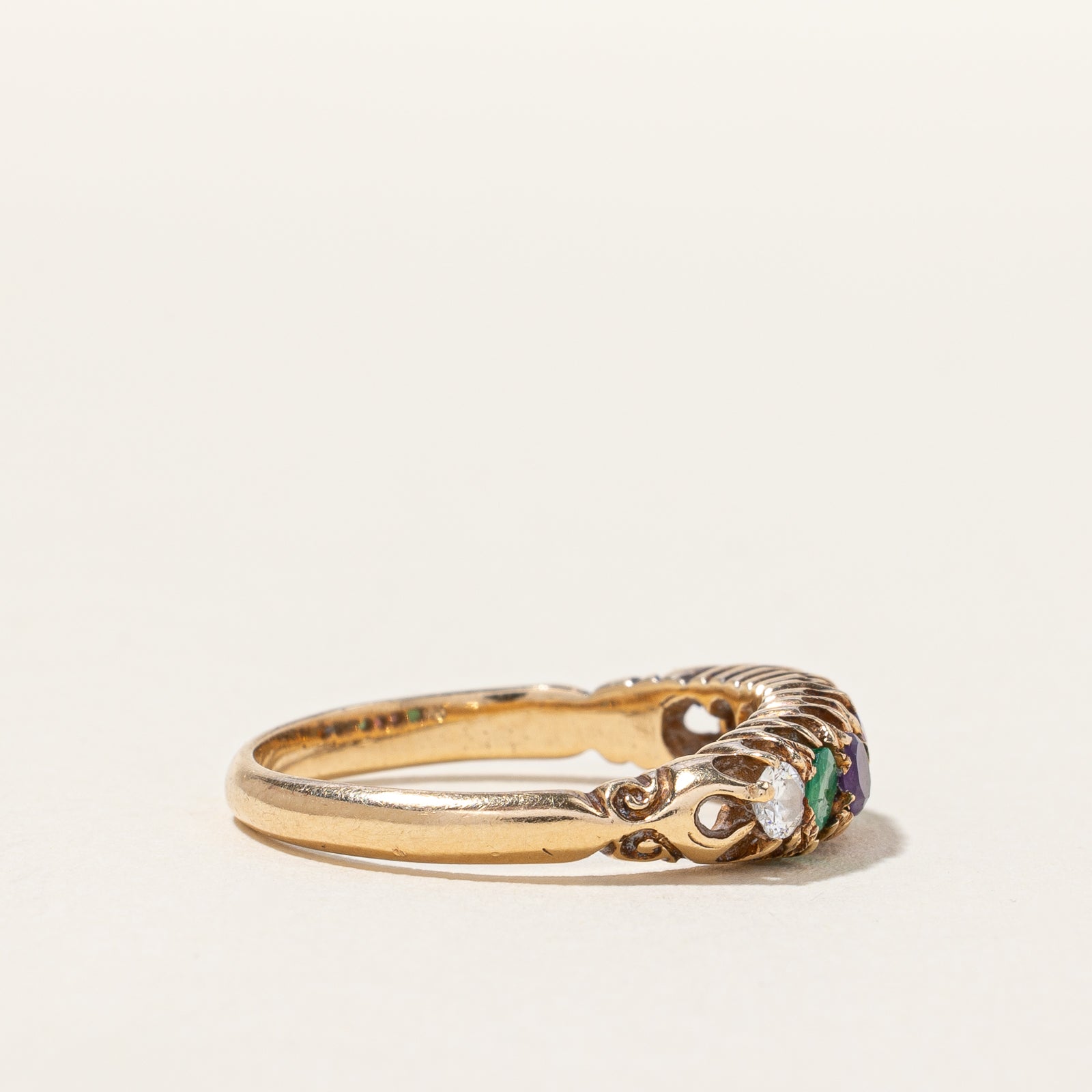 Antique Acrostic "DEAREST" Multi-Gemstone Ring | 0.63ctw | SZ 7 |